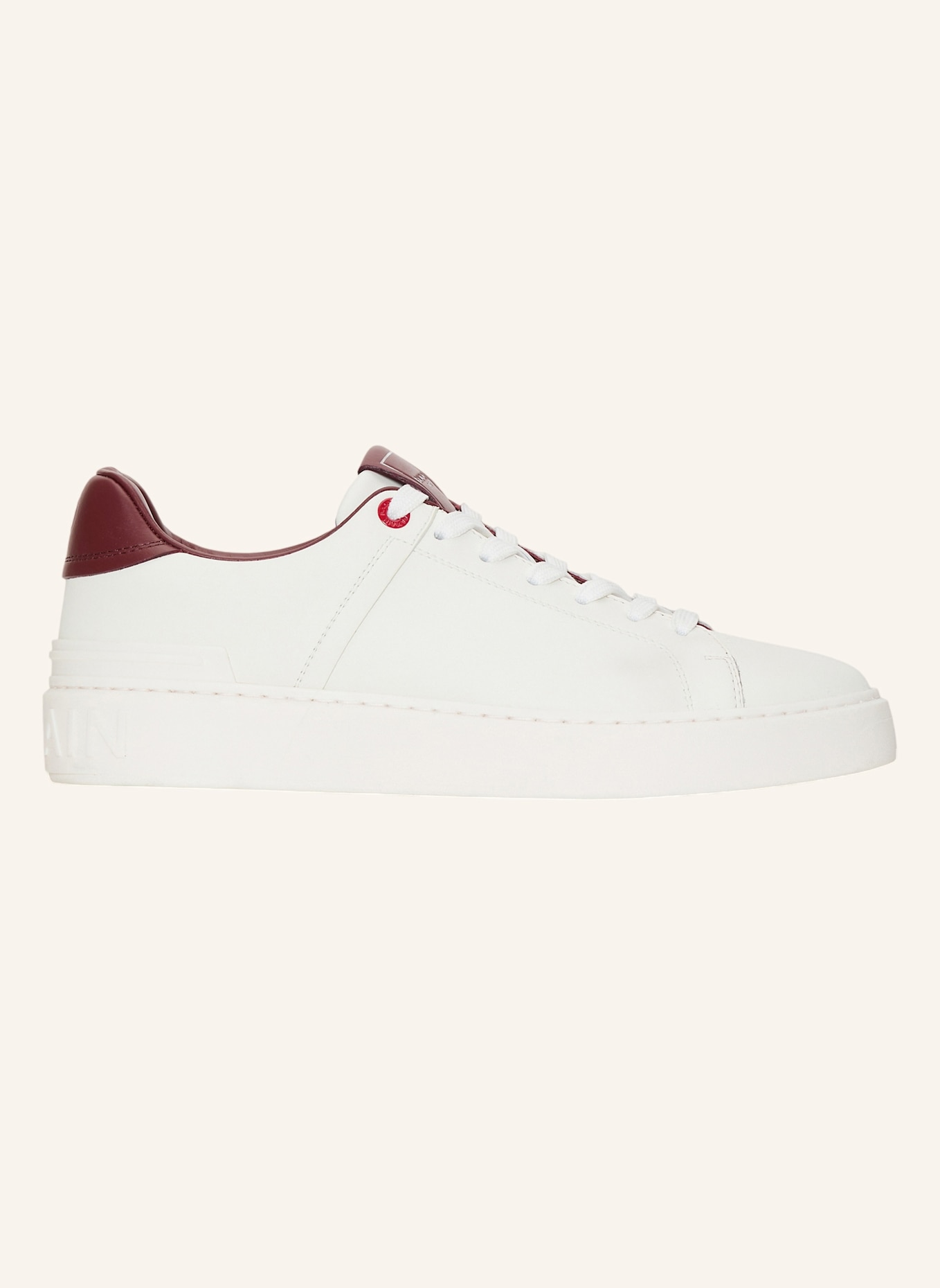 BALMAIN B-Court Sneakers aus Glattleder: NUDE