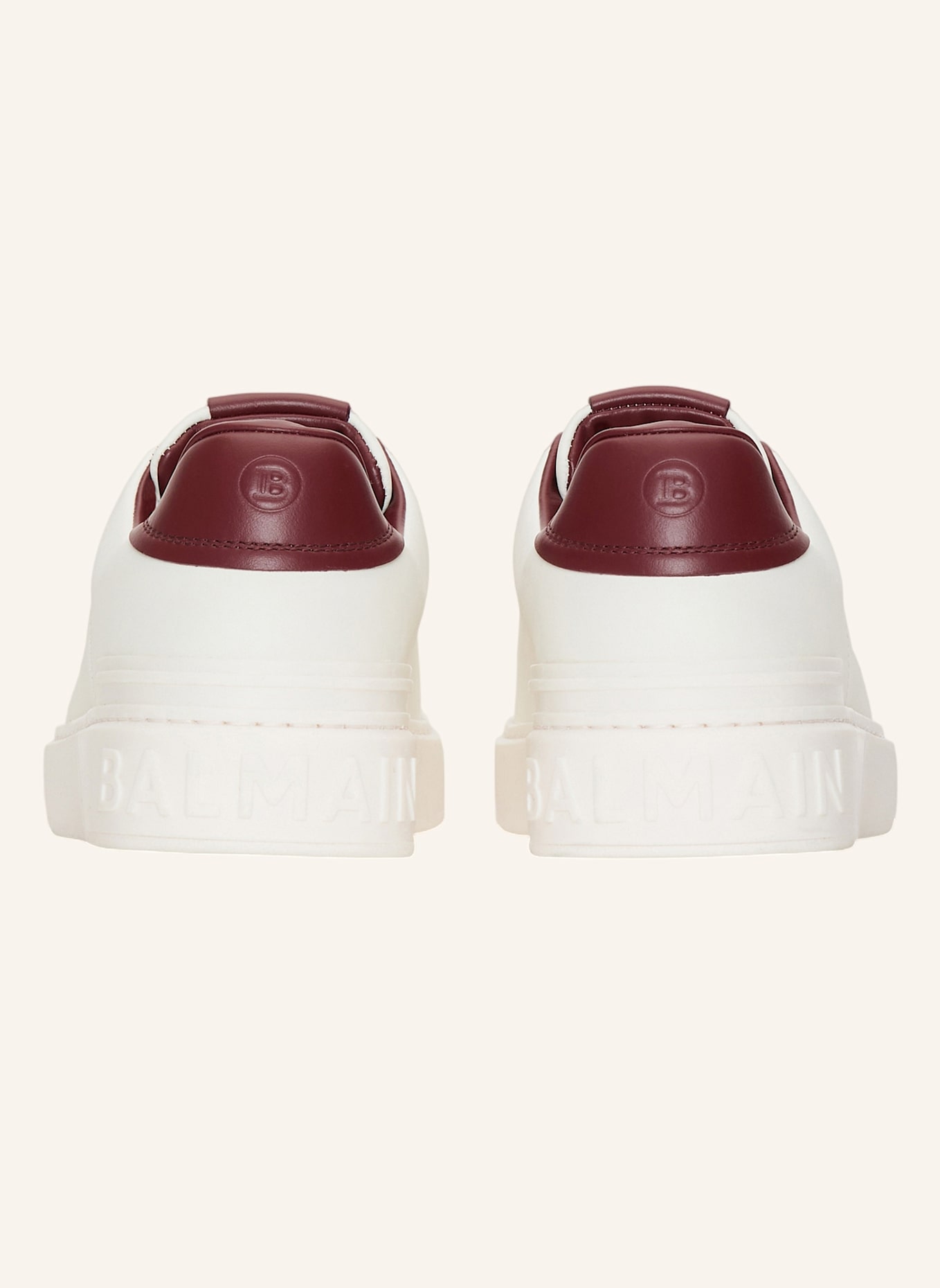BALMAIN B-Court Sneakers aus Glattleder: NUDE