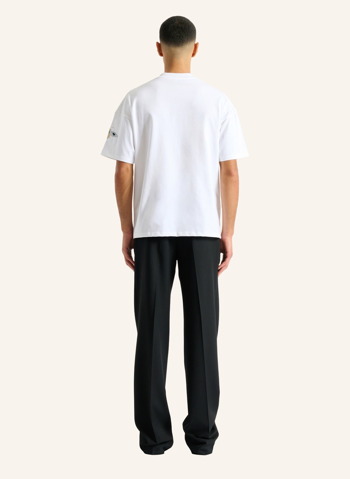 BALMAIN Besticktes Balmain Insect T-Shirt: WEISS