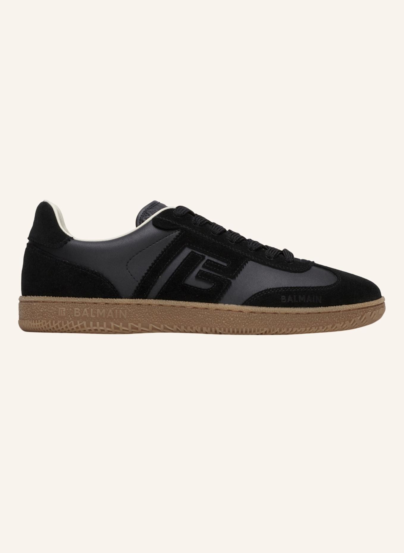 BALMAIN Balmain Swan Sneakers aus Glattleder und Wildleder: SCHWARZ