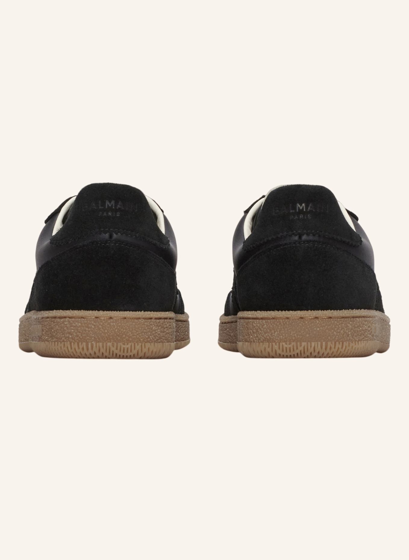 BALMAIN Balmain Swan Sneakers aus Glattleder und Wildleder: SCHWARZ