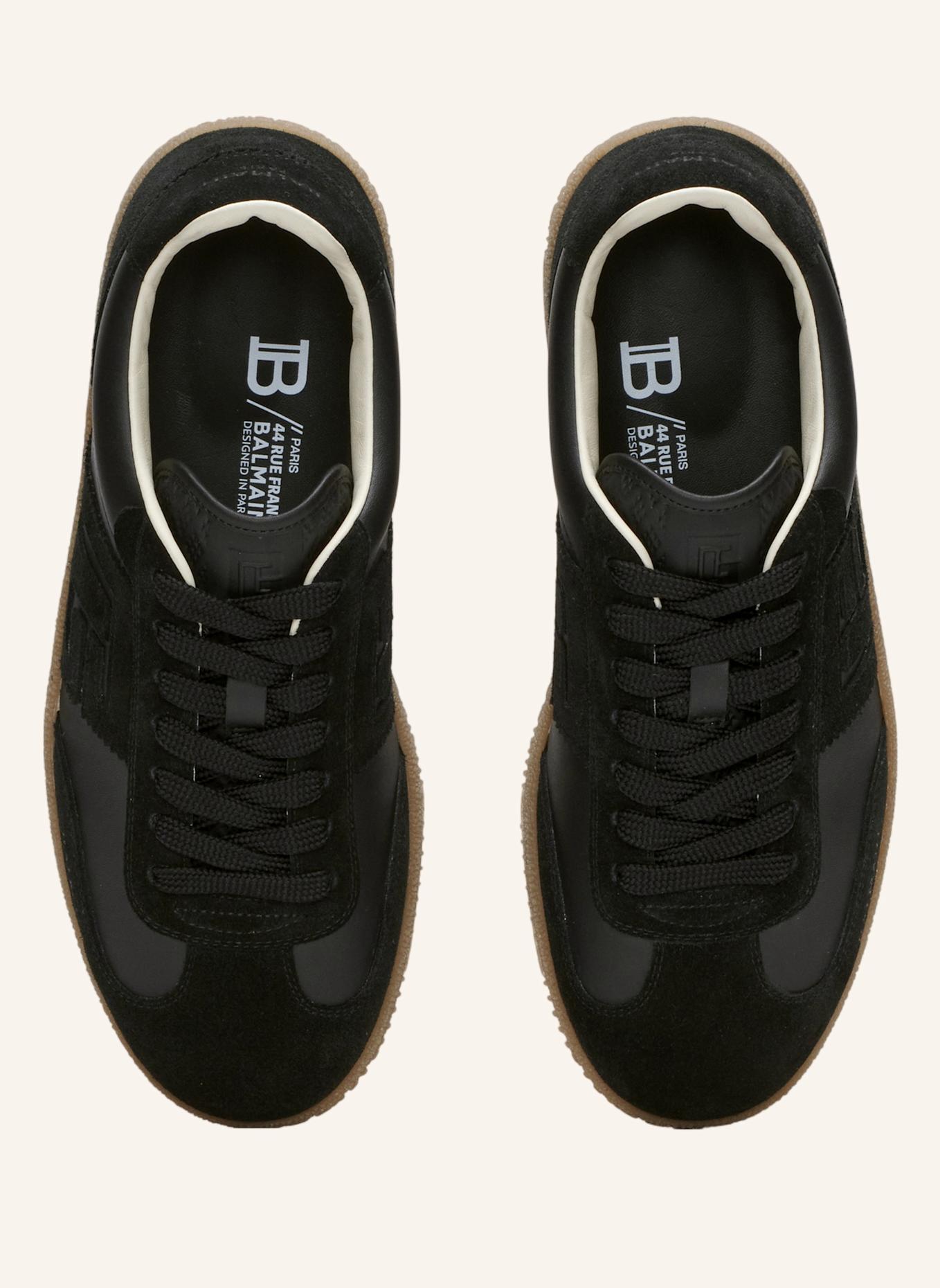 BALMAIN Balmain Swan Sneakers aus Glattleder und Wildleder: SCHWARZ