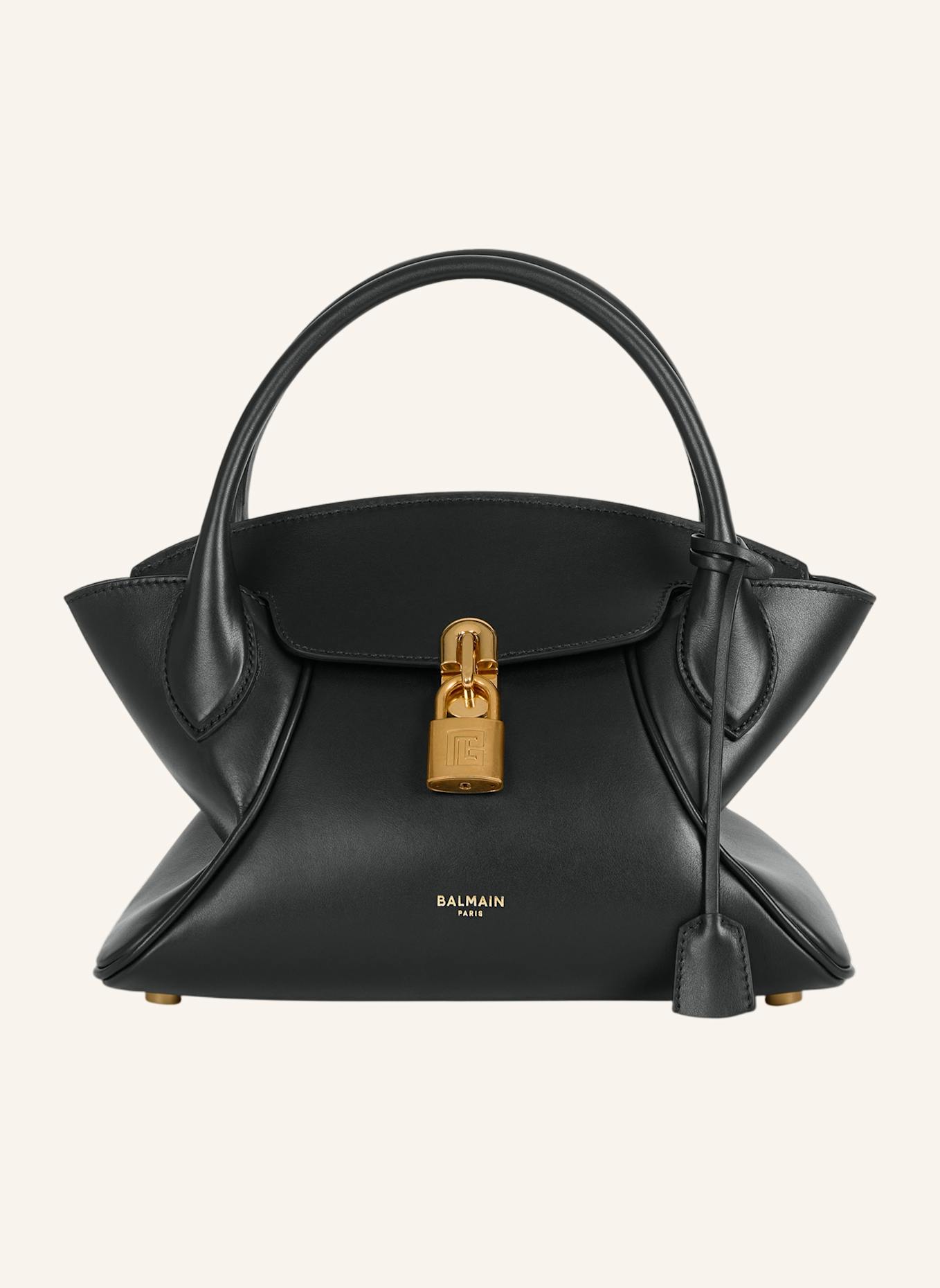 BALMAIN Kleine Pulse Day Tasche aus Glattleder: SCHWARZ