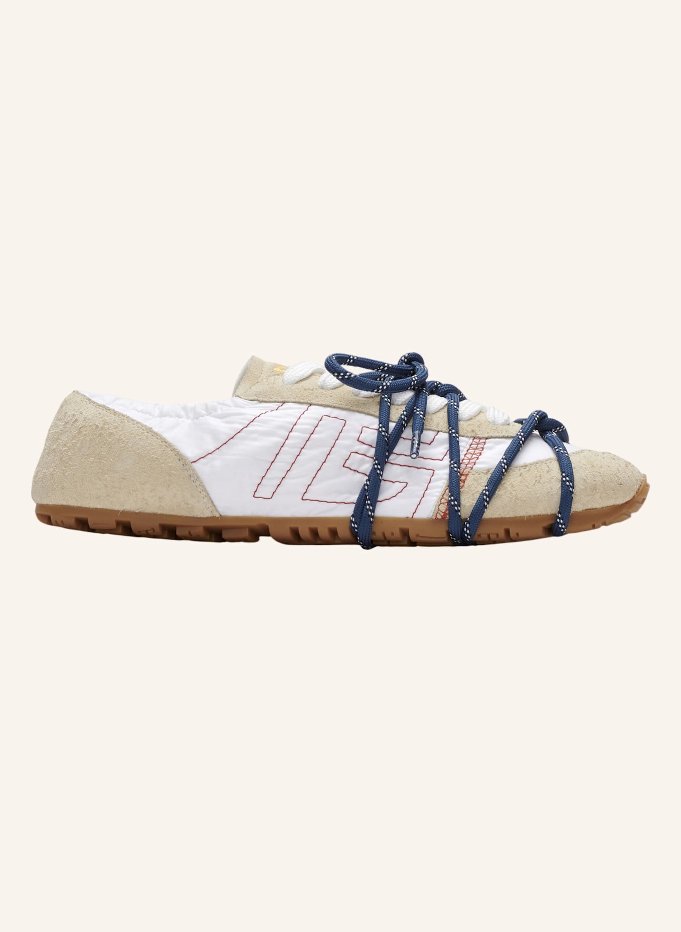 BALMAIN Racer 45 Sneakers aus Nylon und Wildleder: KHAKI