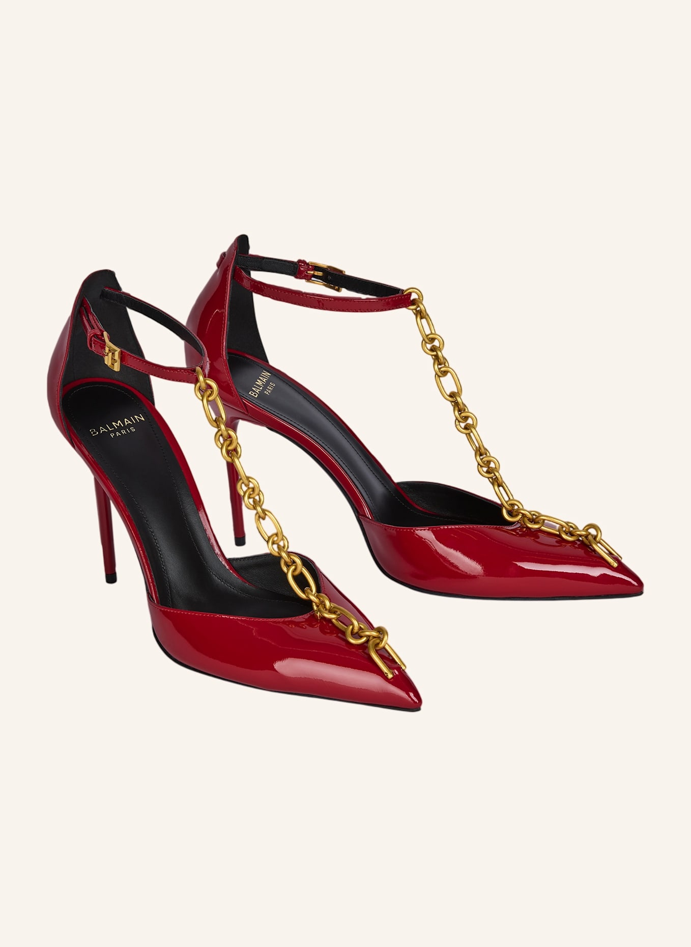 BALMAIN Pumps Sync aus Lackleder: ROT