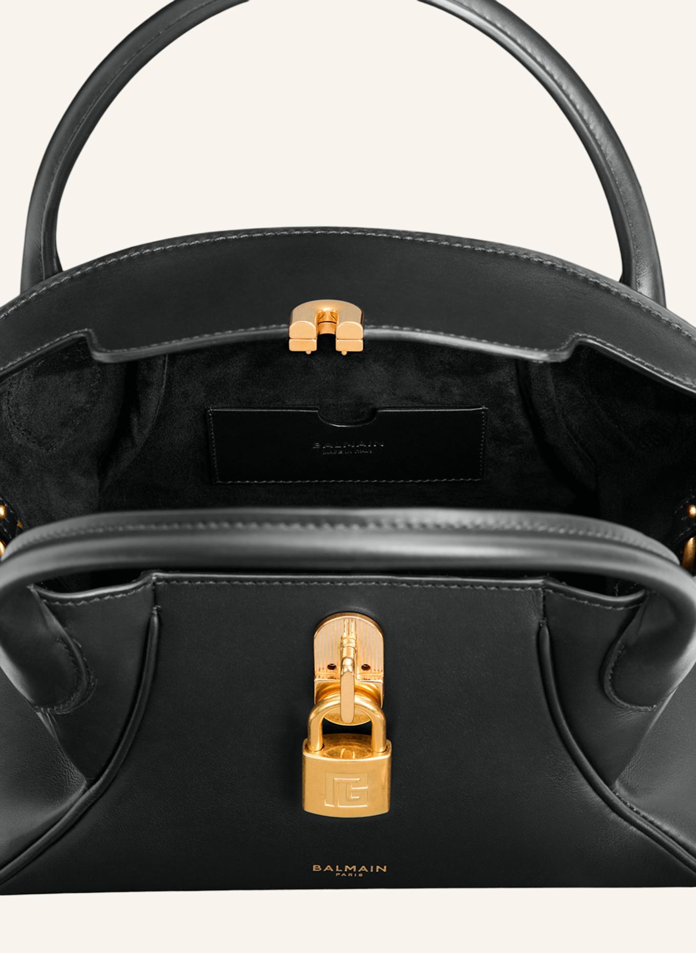 BALMAIN Kleine Pulse Day Tasche aus Glattleder: SCHWARZ