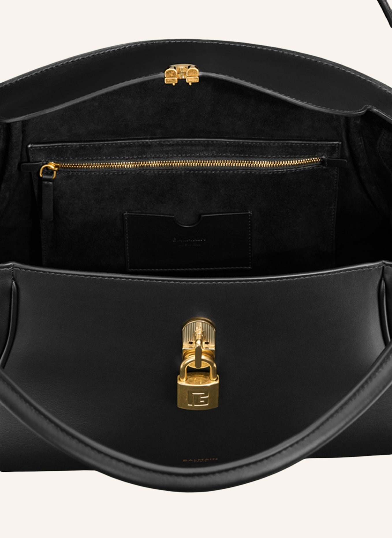 BALMAIN Mittelgroße Pulse Day Tasche aus Glattleder: SCHWARZ