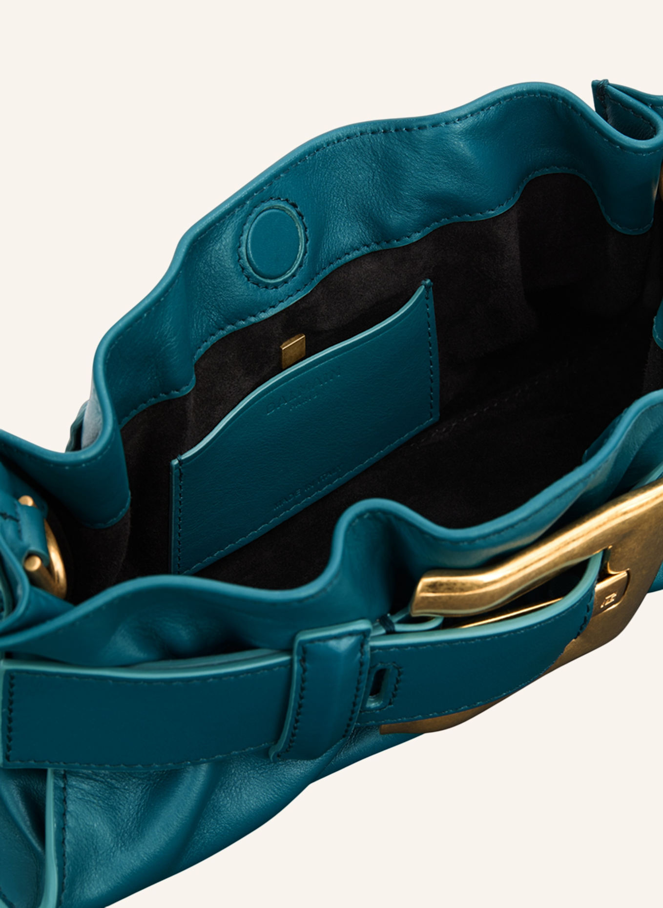 BALMAIN Anthem Mini-Tasche aus Glattleder: BLAU