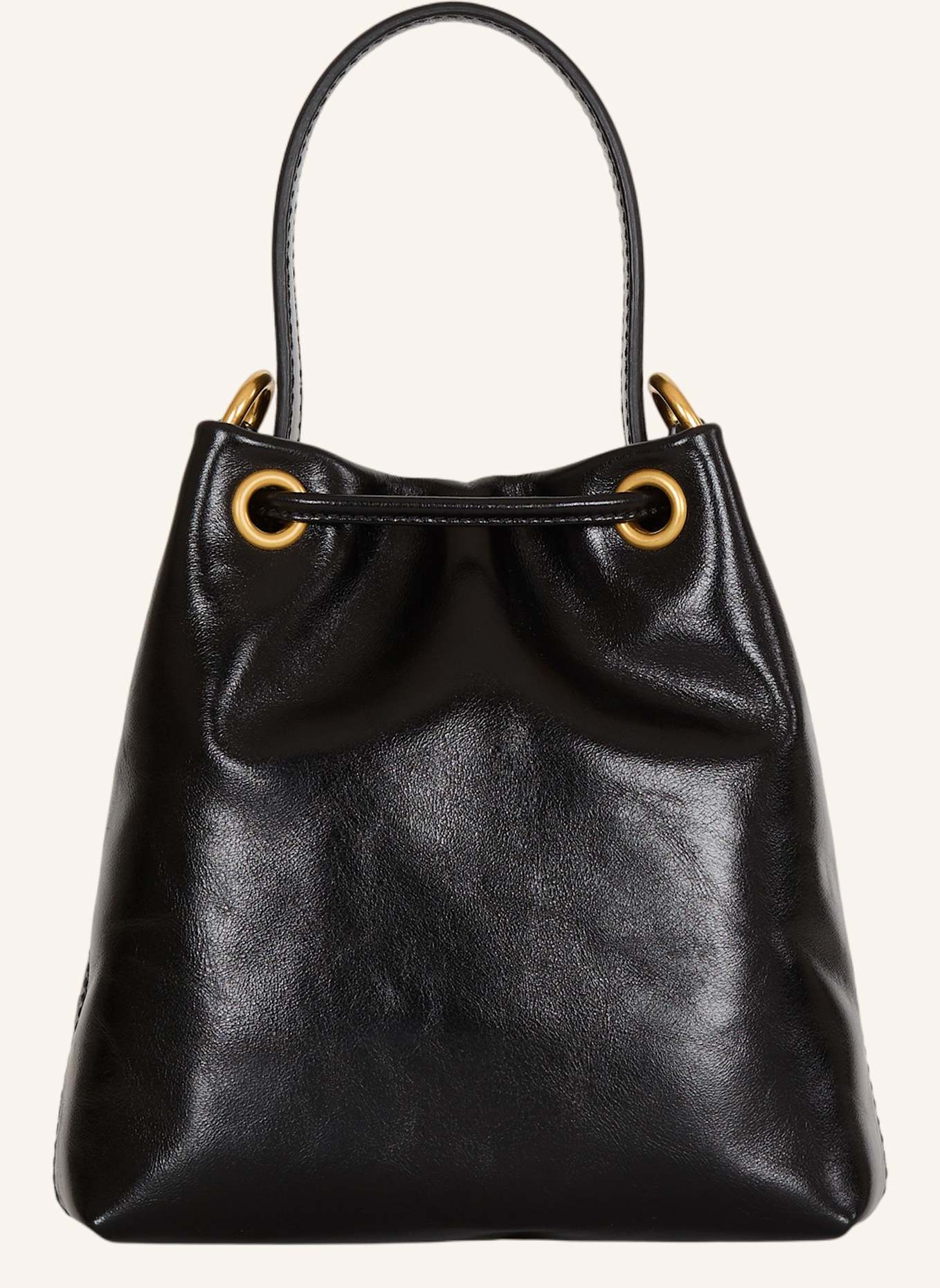 BALMAIN Pulse Bucket Tasche aus Glattleder: SCHWARZ