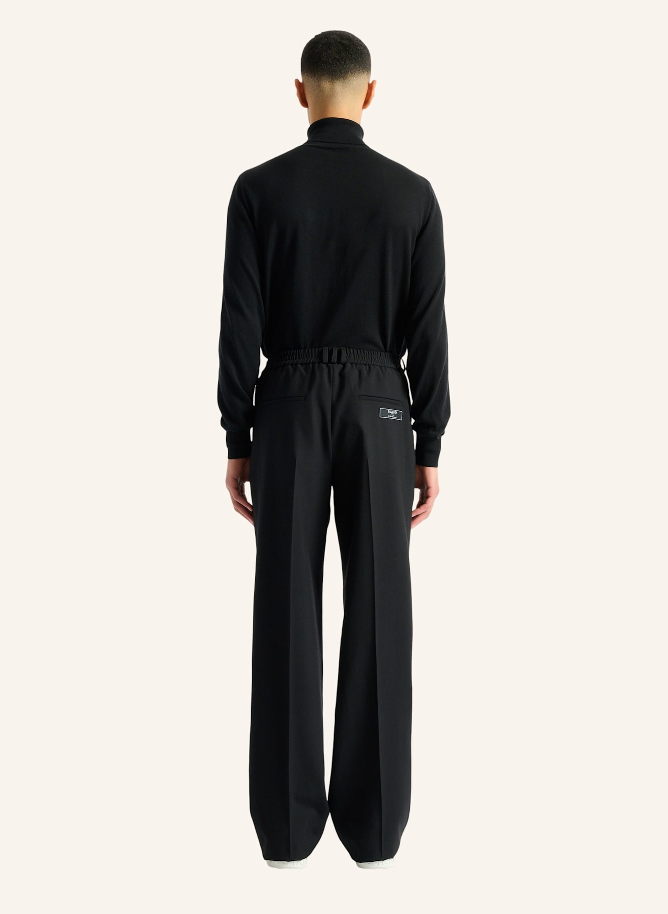 BALMAIN Wollhose mit elastischem Bund: SCHWARZ
