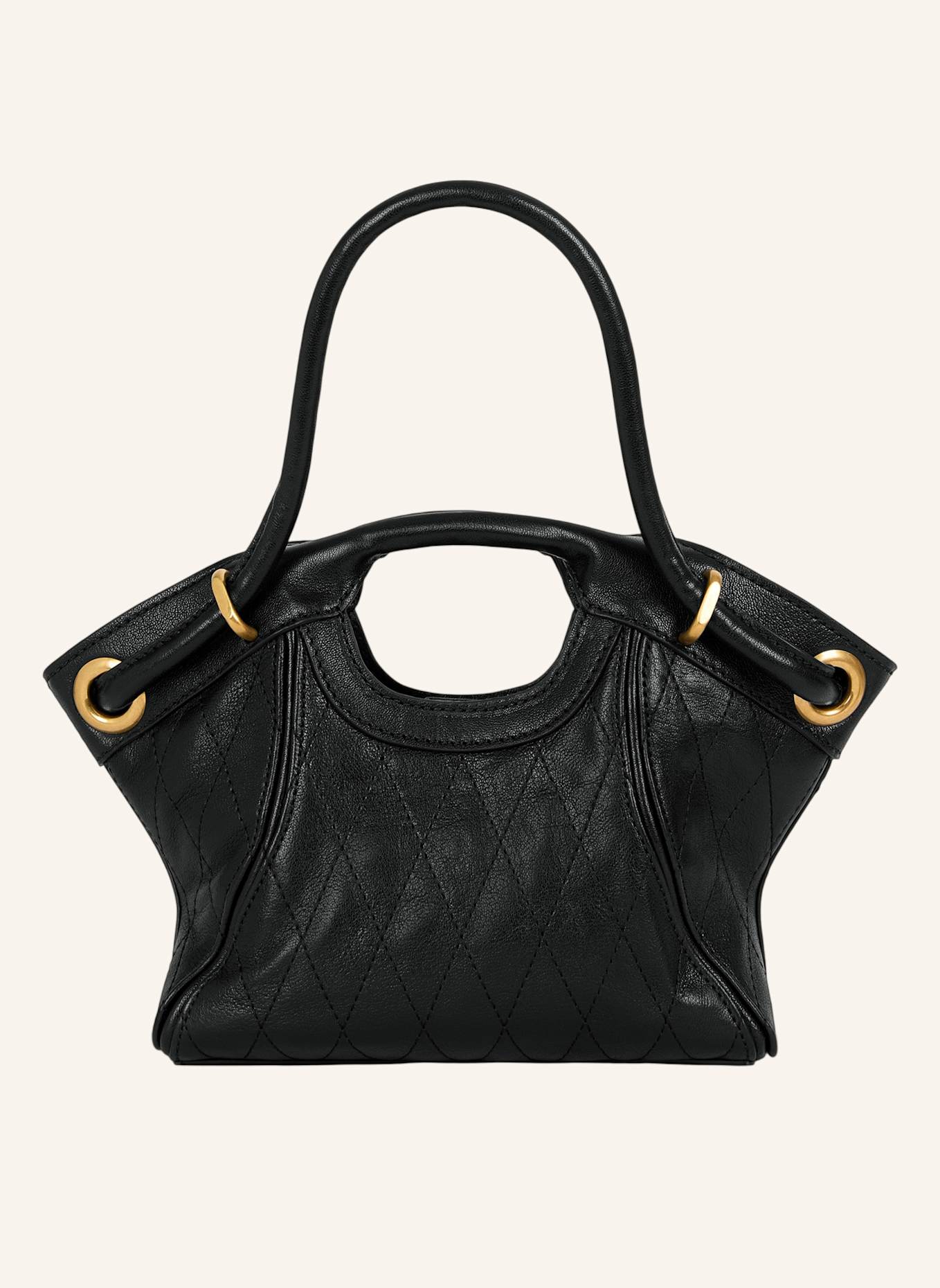 BALMAIN Kleiner Shopper aus Glattleder mit Ziernähten: SCHWARZ