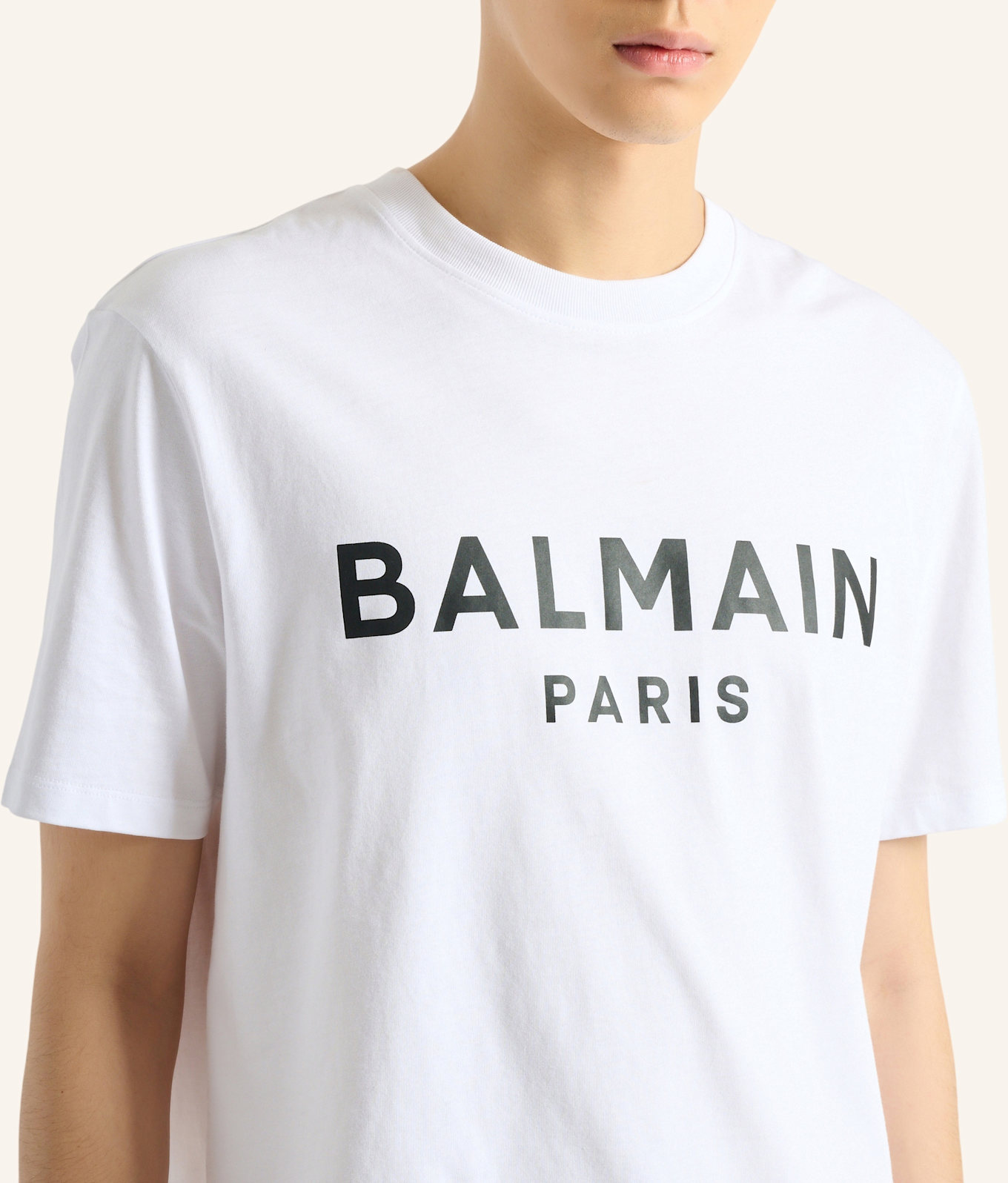 BALMAIN Bedrucktes T-Shirt aus Baumwolle: WEISS