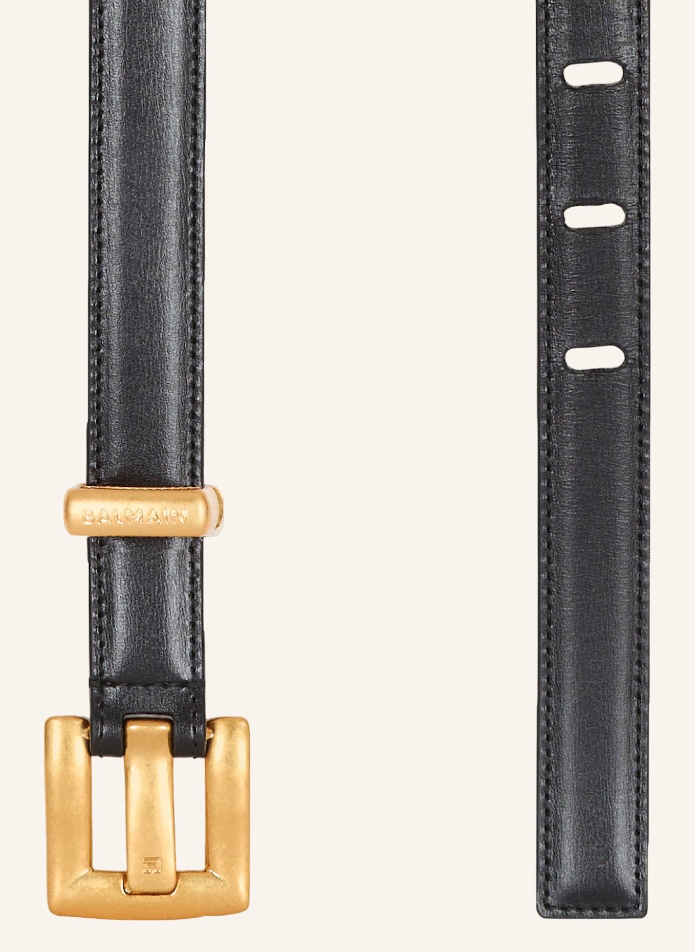 BALMAIN Anthem Gürtel aus Glattleder: SCHWARZ
