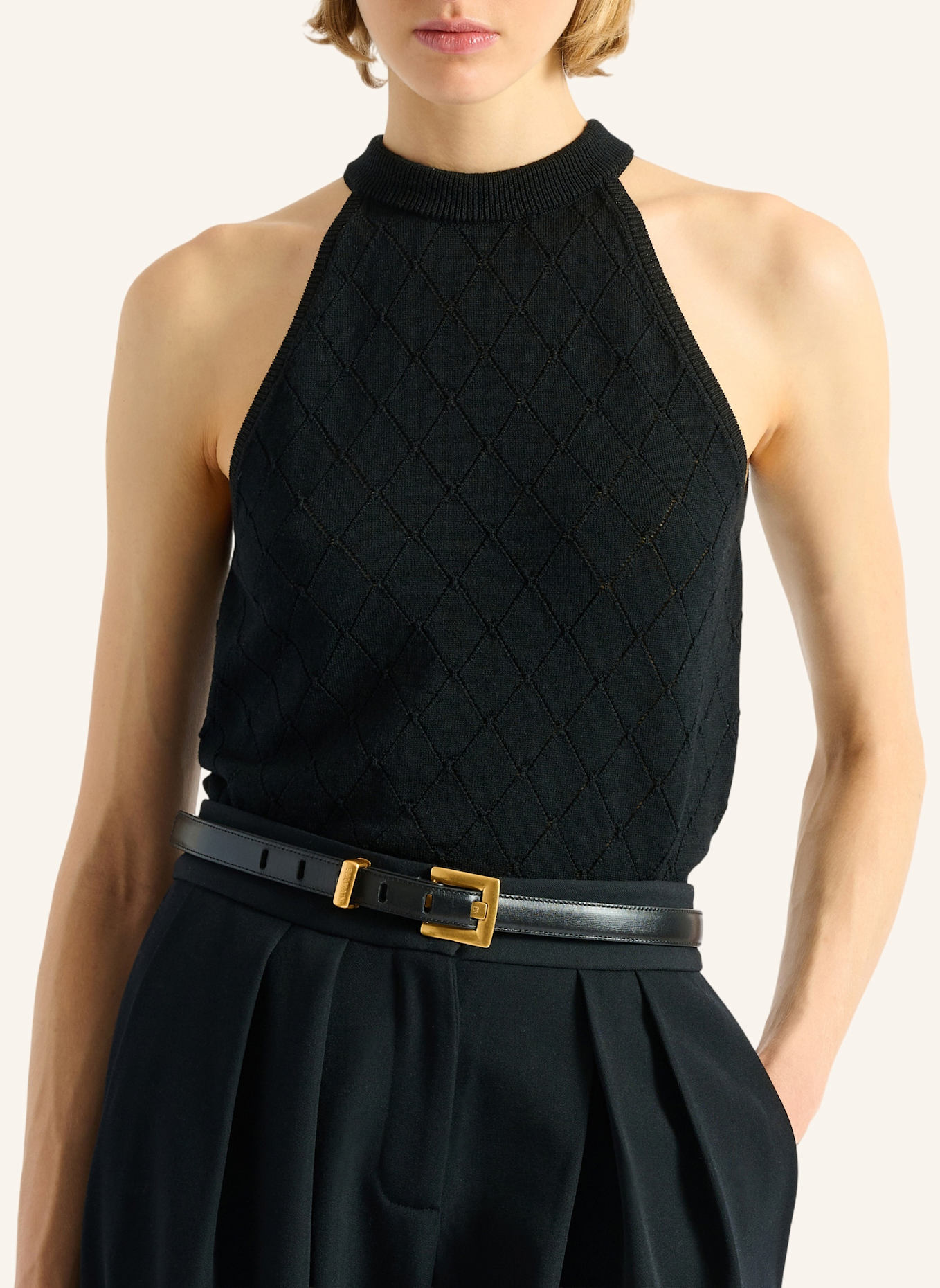 BALMAIN Anthem Gürtel aus Glattleder: SCHWARZ