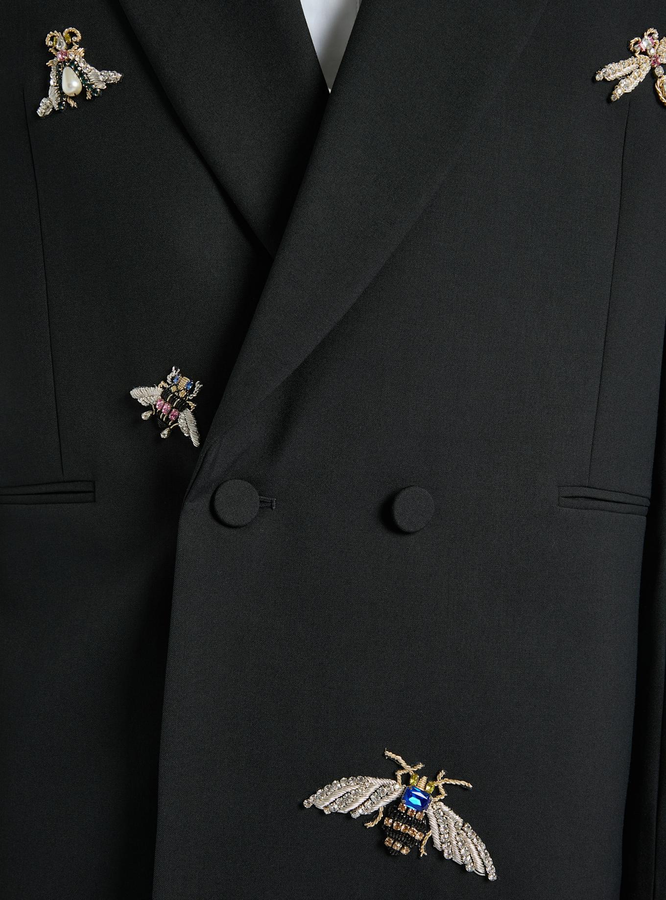 BALMAIN Bestickte Balmain Insect Jacke aus Wolle und Kristallen: SCHWARZ
