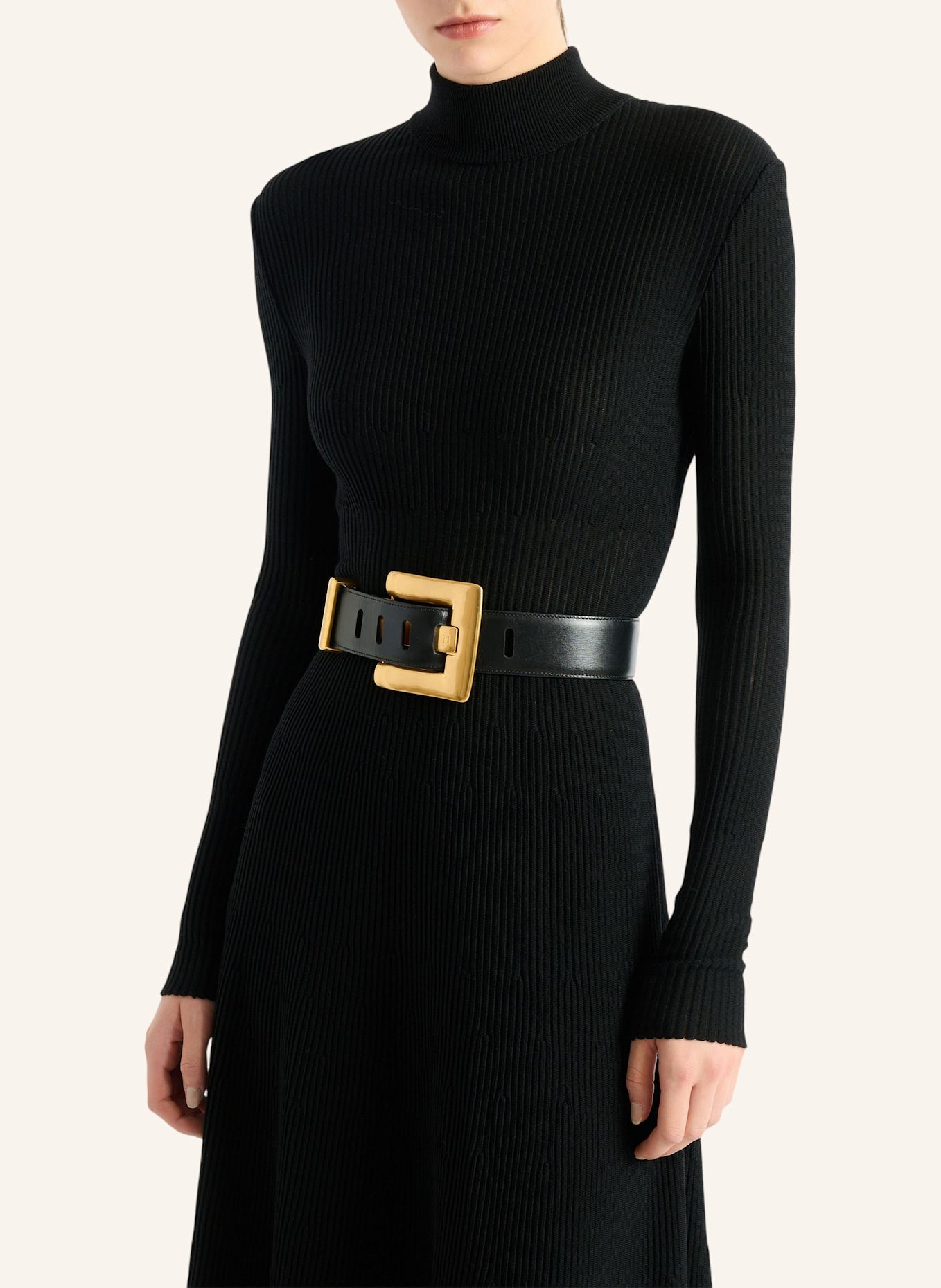 BALMAIN Anthem Gürtel aus Glattleder: SCHWARZ