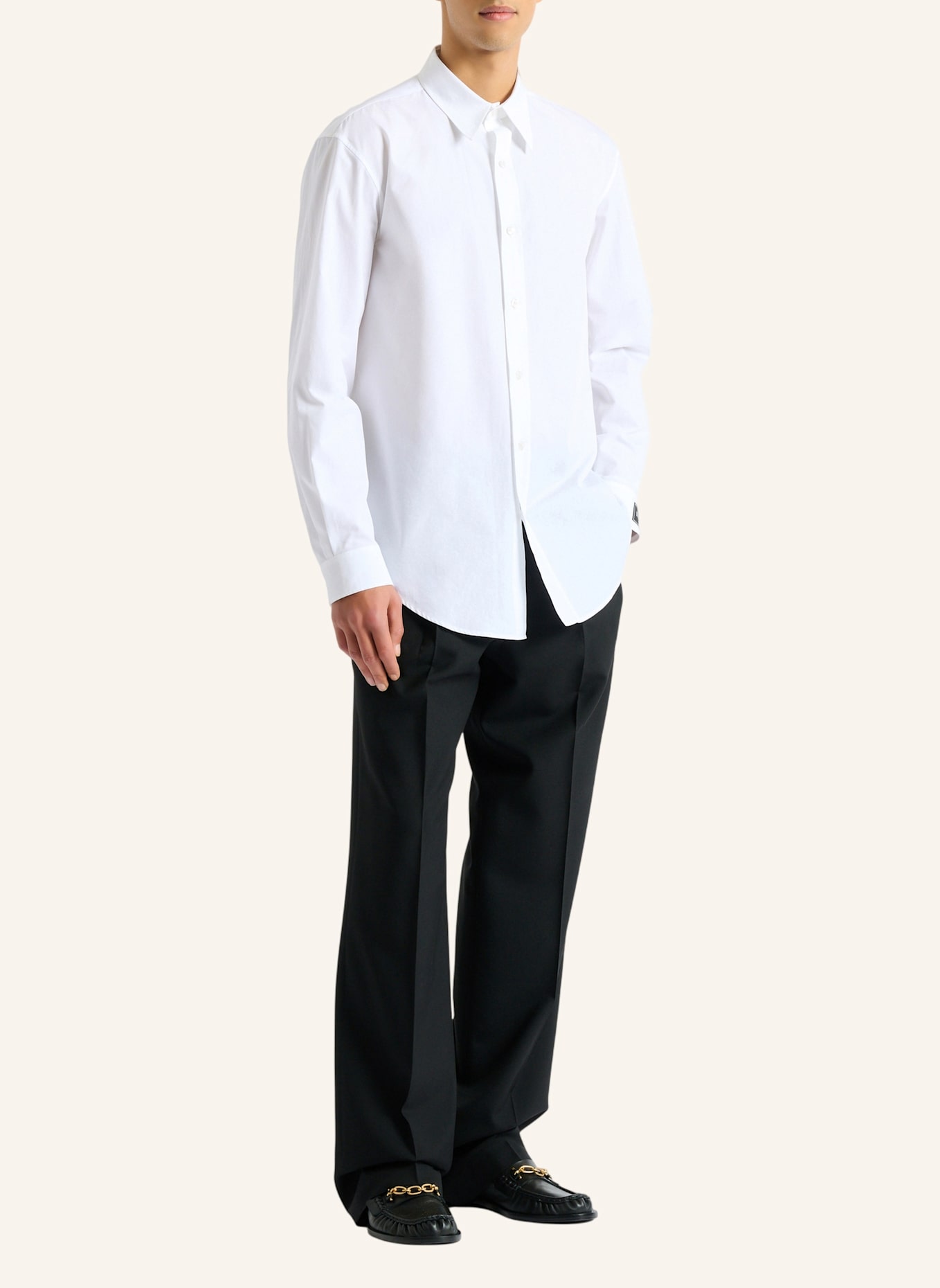 BALMAIN Balmain Paris Hemd aus Baumwollpopeline: WEISS