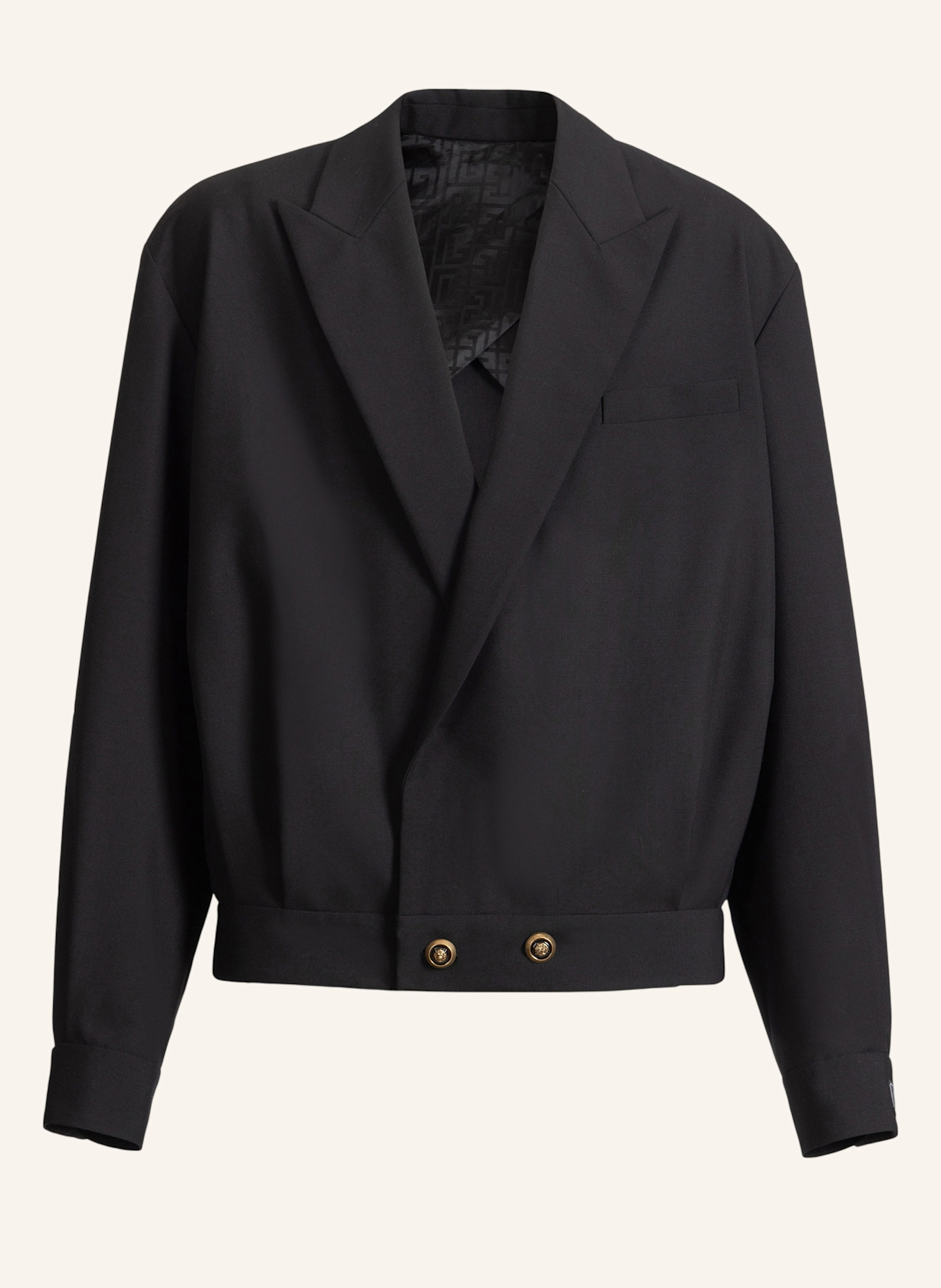 BALMAIN Wolljacke mit zwei Knöpfen: SCHWARZ