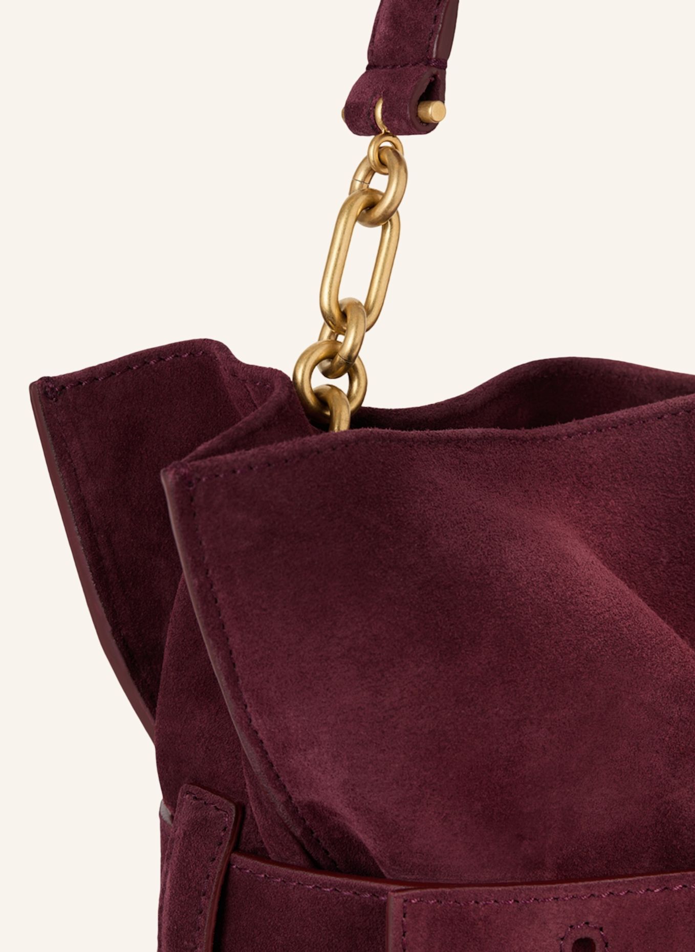 BALMAIN Mittelgroße Anthem Tasche aus Wildleder: ROT