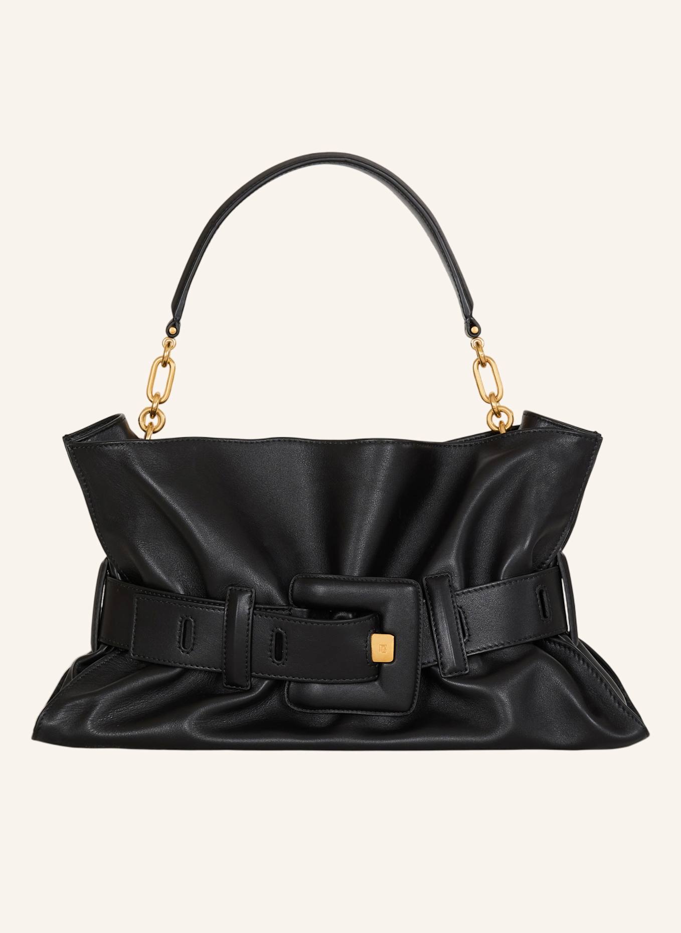 BALMAIN Mittelgroße Anthem Tasche aus Glattleder: SCHWARZ