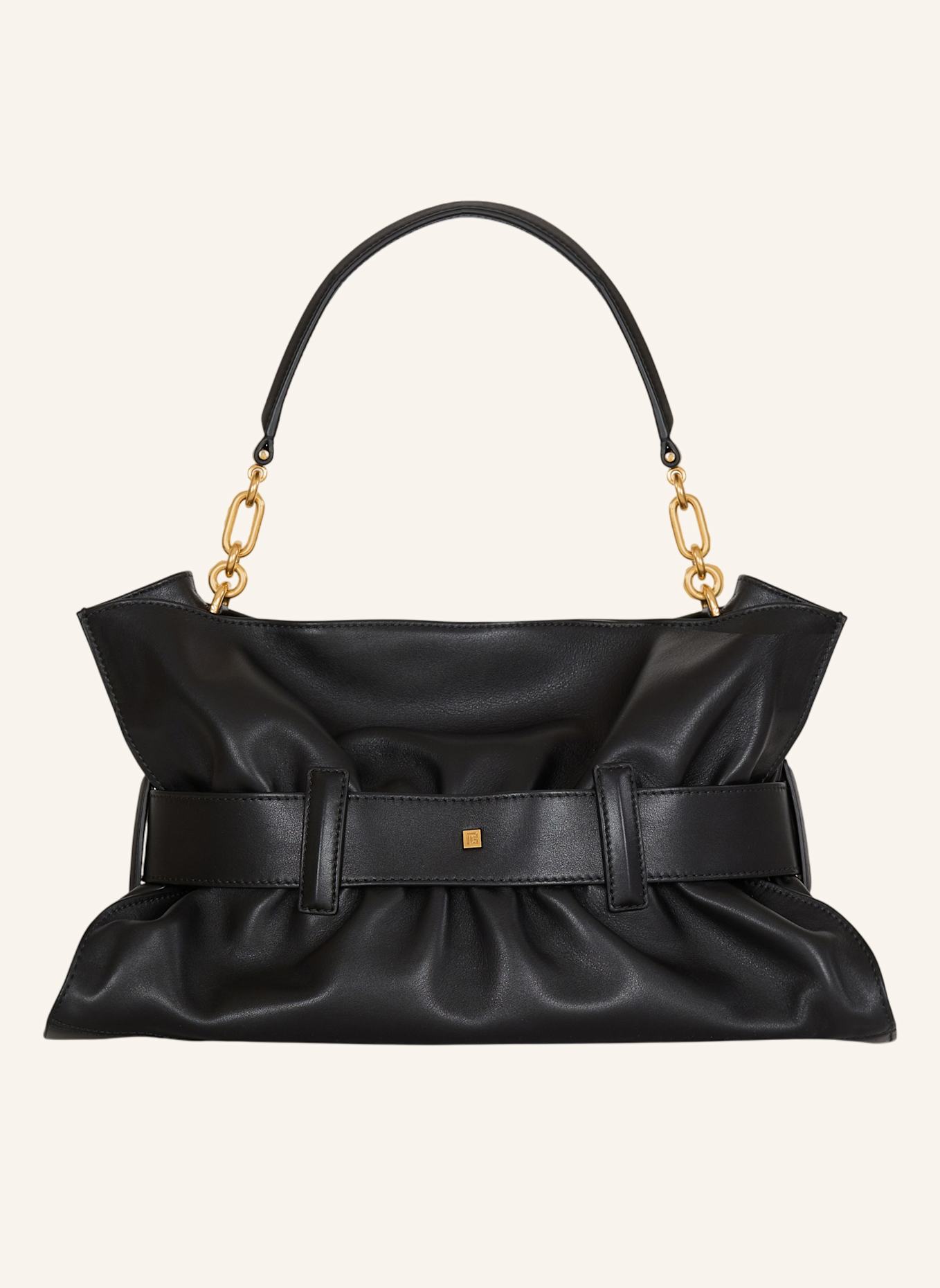 BALMAIN Mittelgroße Anthem Tasche aus Glattleder: SCHWARZ