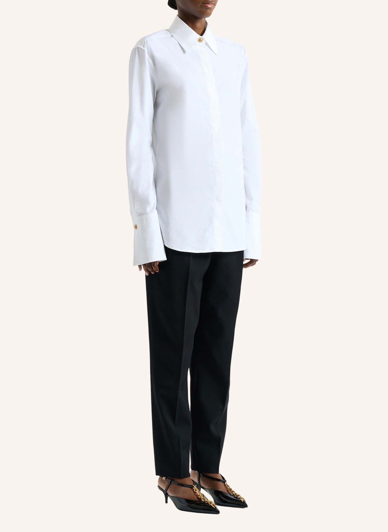 BALMAIN Hemd aus Baumwollpopeline: WEISS
