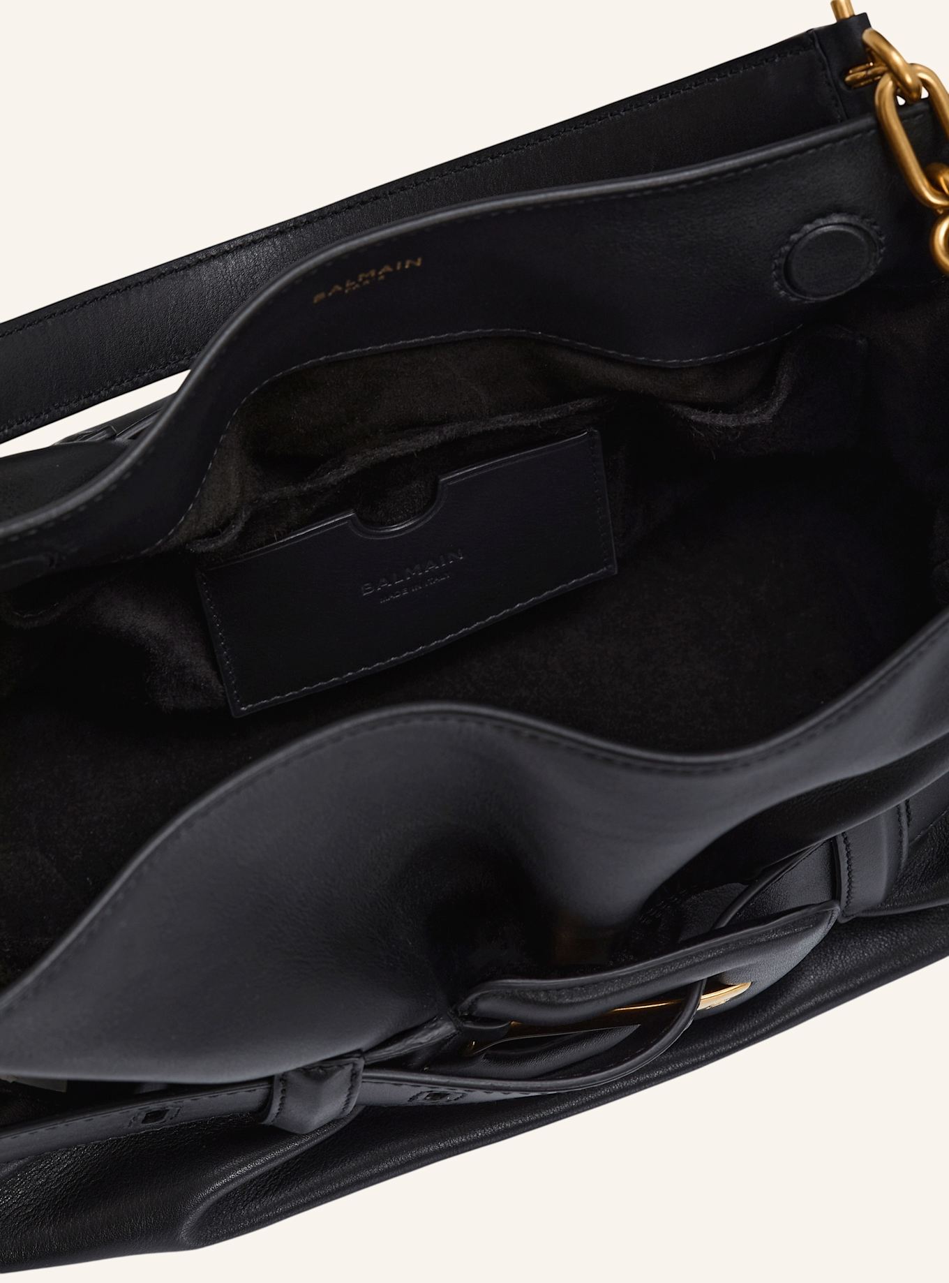 BALMAIN Mittelgroße Anthem Tasche aus Glattleder: SCHWARZ