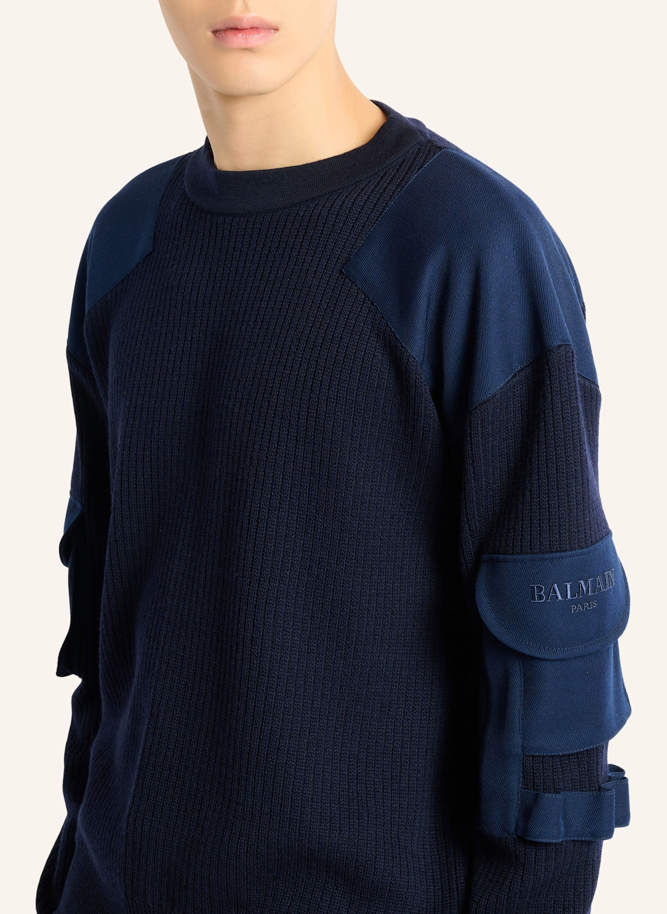 BALMAIN Balmain Vintage Wollpullover Utility: BLAU