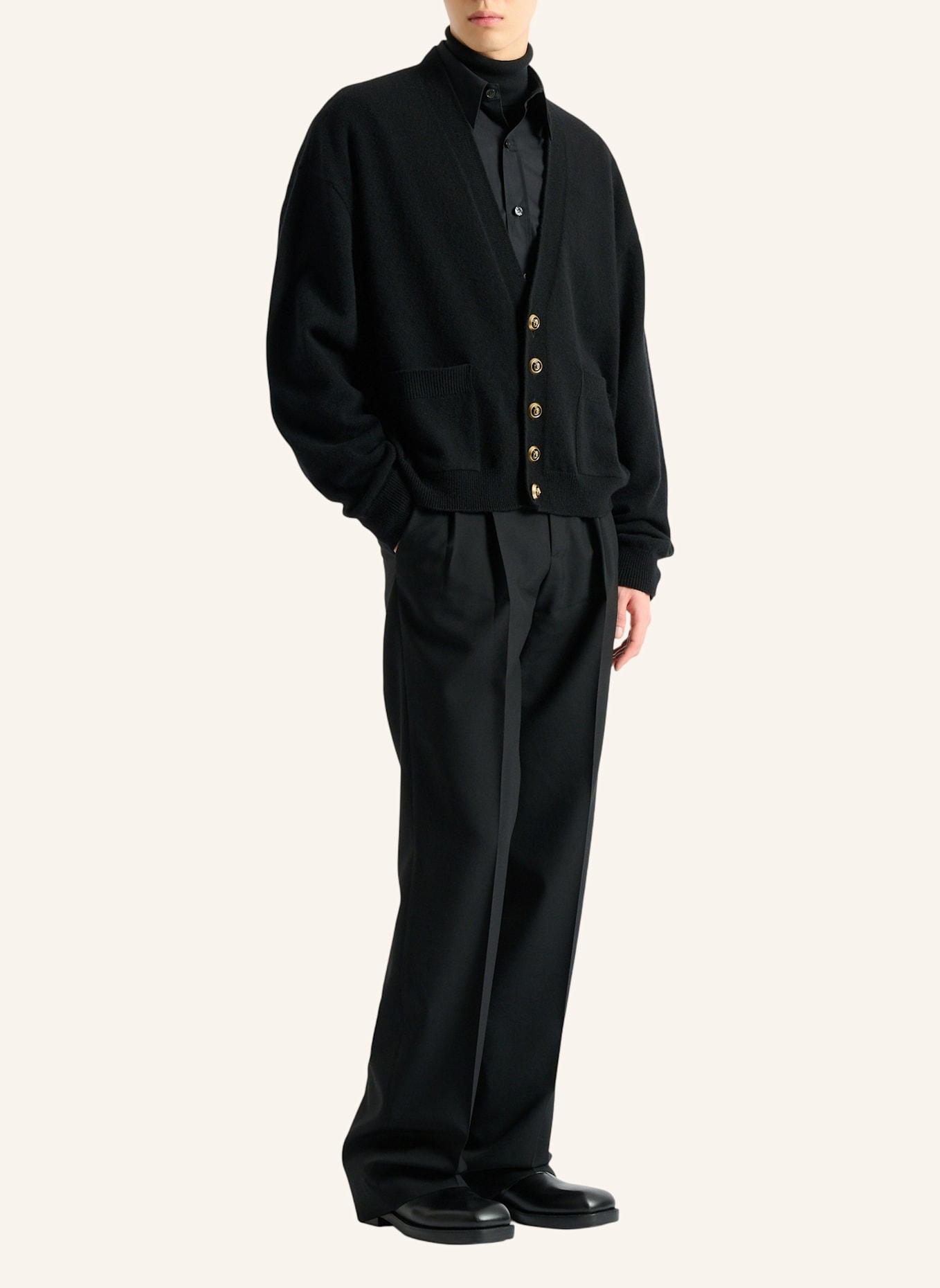 BALMAIN Cardigan aus Öko-Kaschmir: SCHWARZ