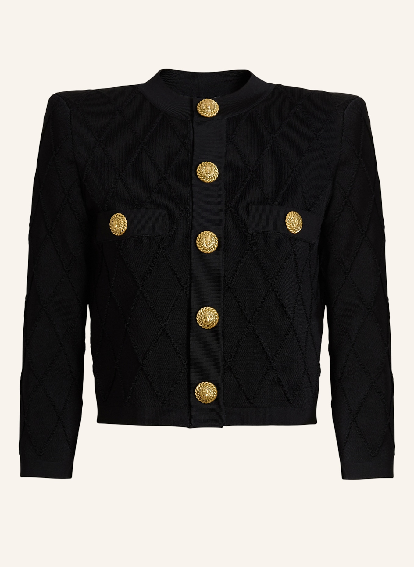 BALMAIN Kurzer Cardigan: SCHWARZ