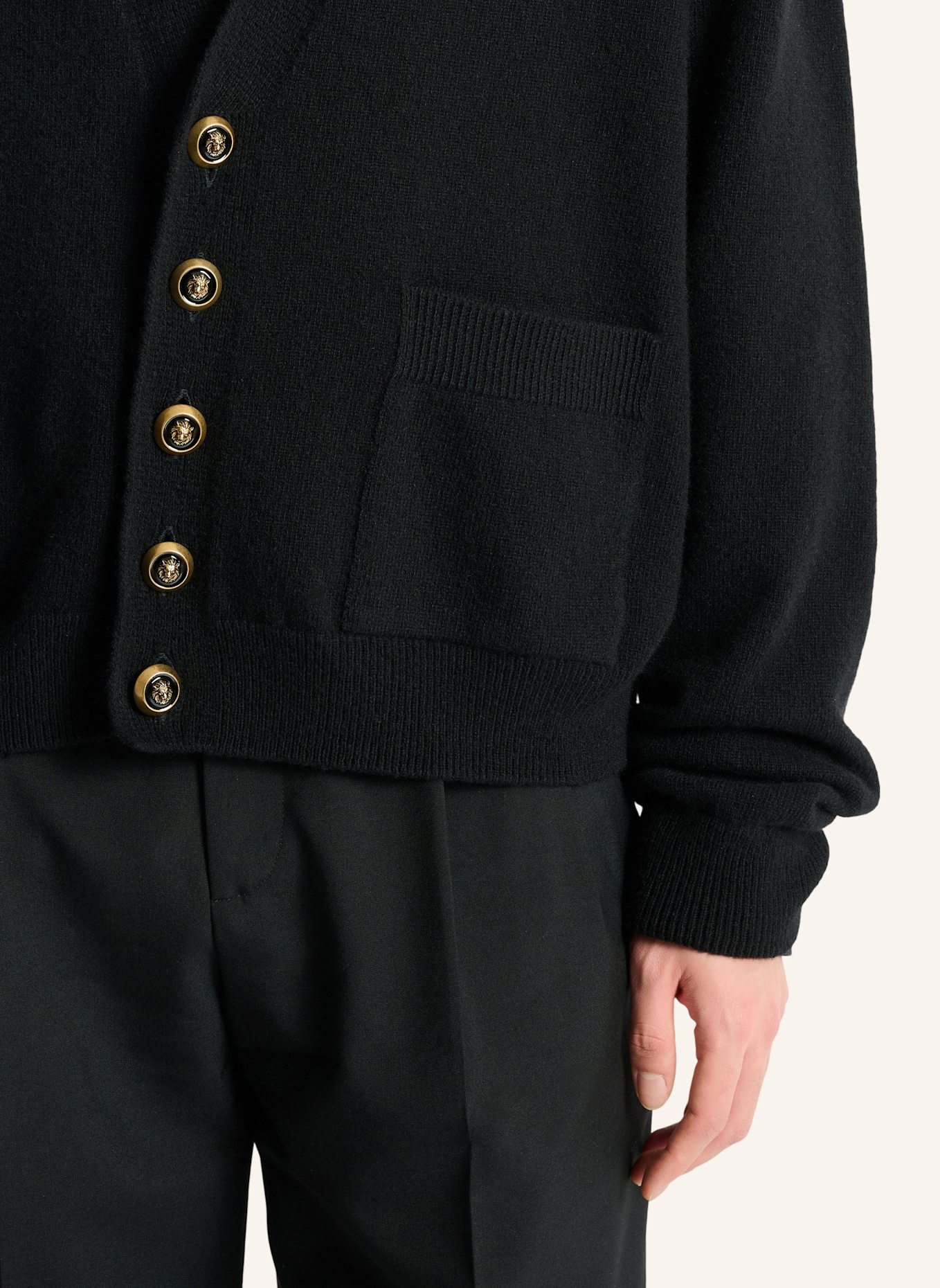 BALMAIN Cardigan aus Öko-Kaschmir: SCHWARZ