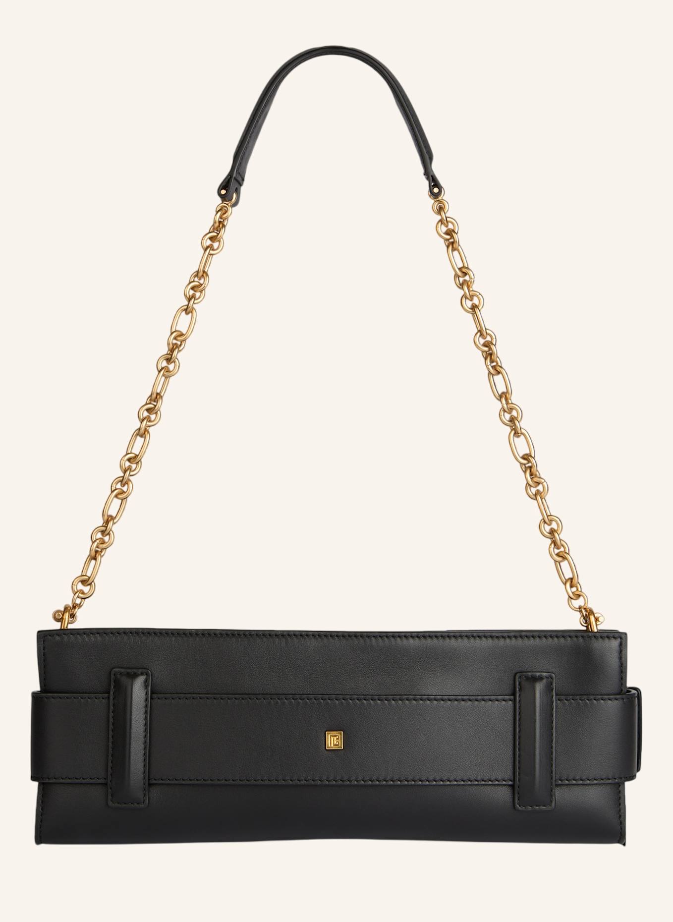 BALMAIN Anthem Clutch aus Glattleder: SCHWARZ