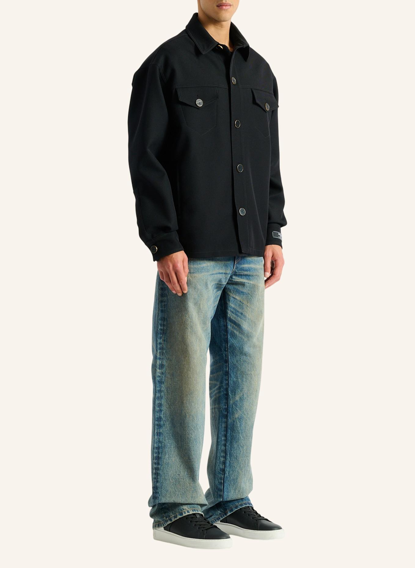 BALMAIN Überhemd aus Wolltwill: SCHWARZ