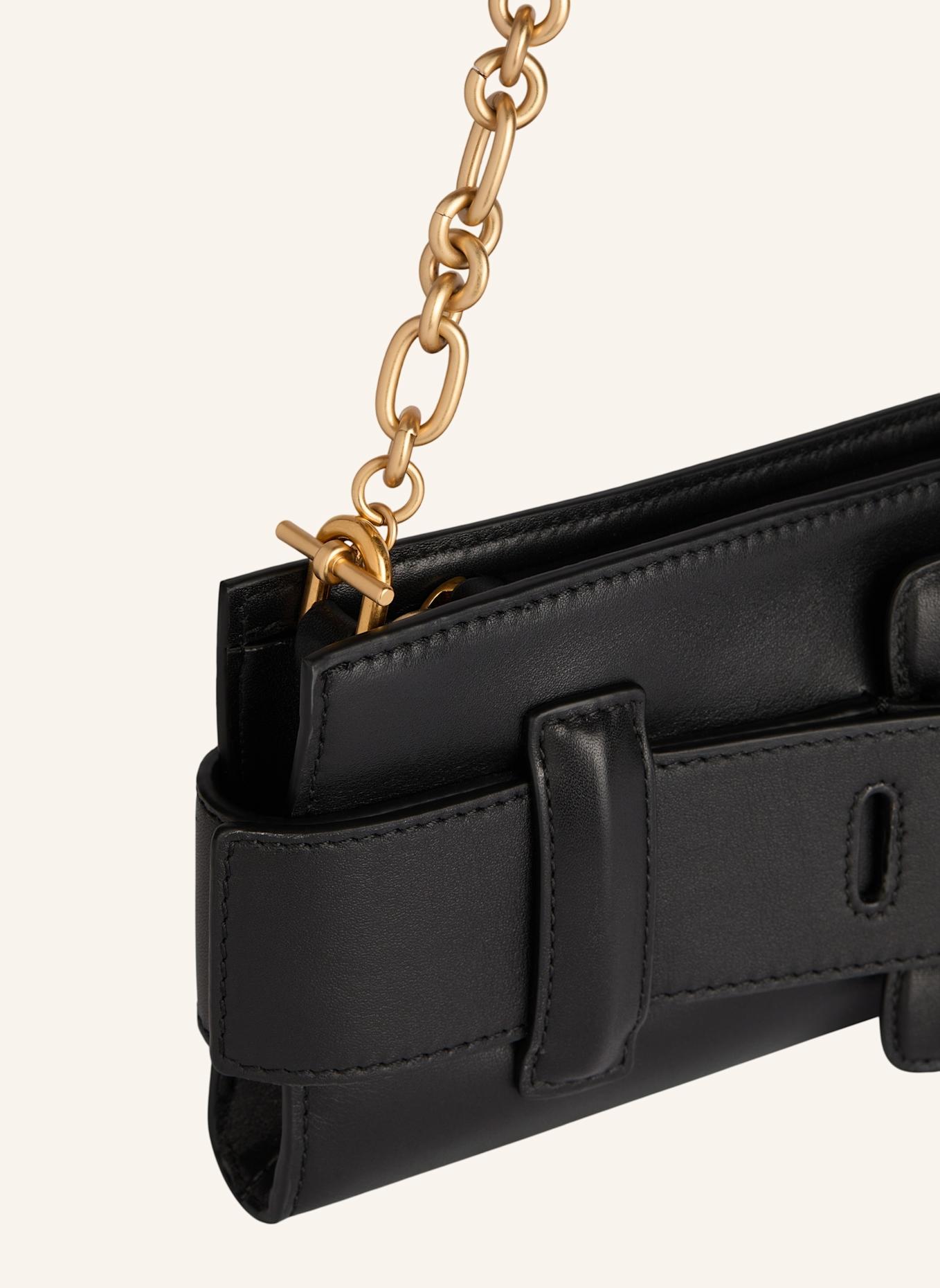 BALMAIN Anthem Clutch aus Glattleder: SCHWARZ