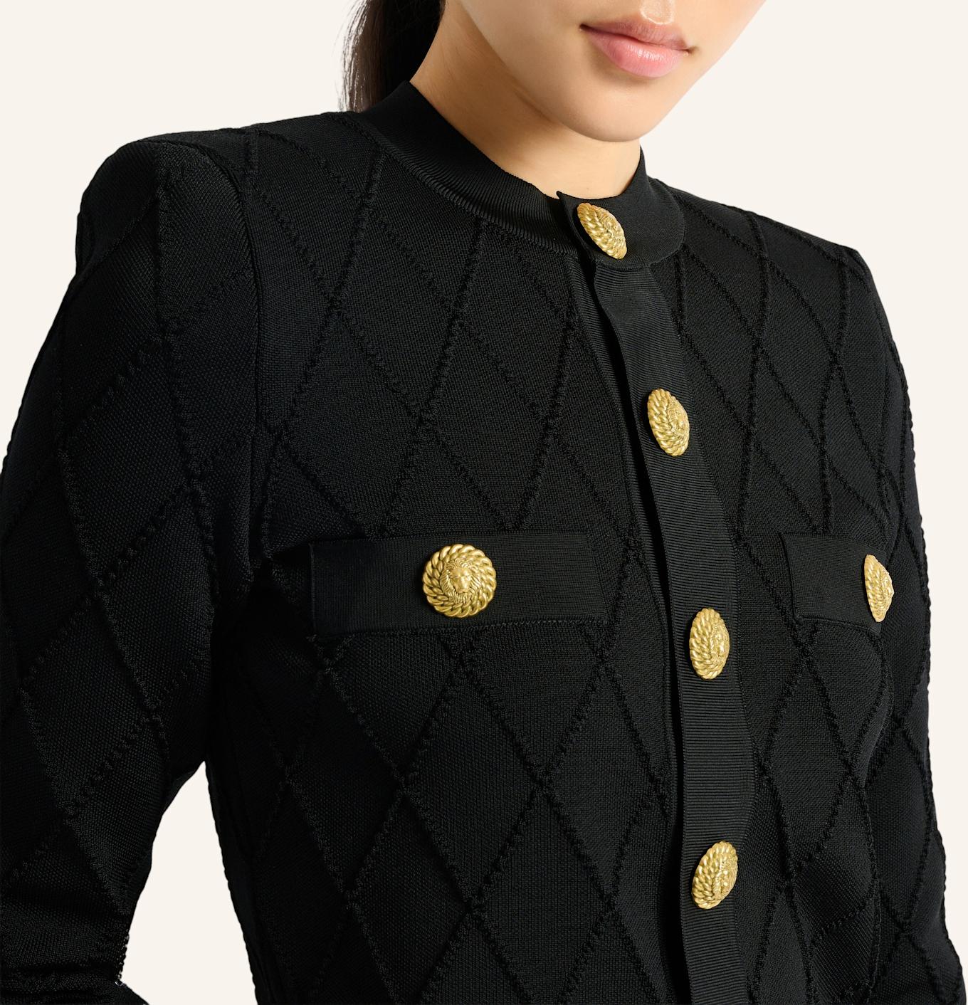 BALMAIN Kurzer Cardigan: SCHWARZ