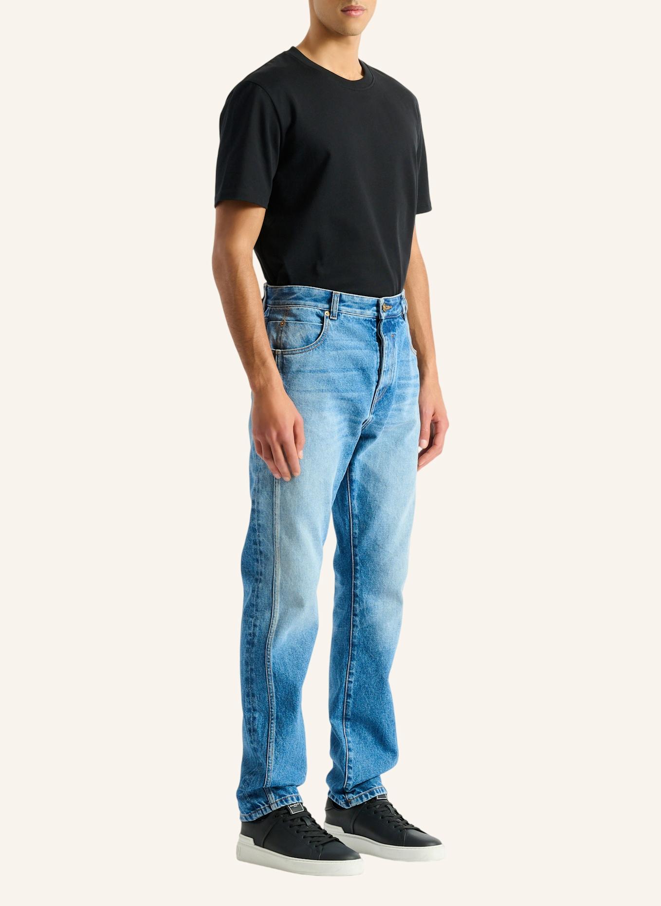 BALMAIN Gerade Jeans aus verwaschenem Denim in Blue: BLAU
