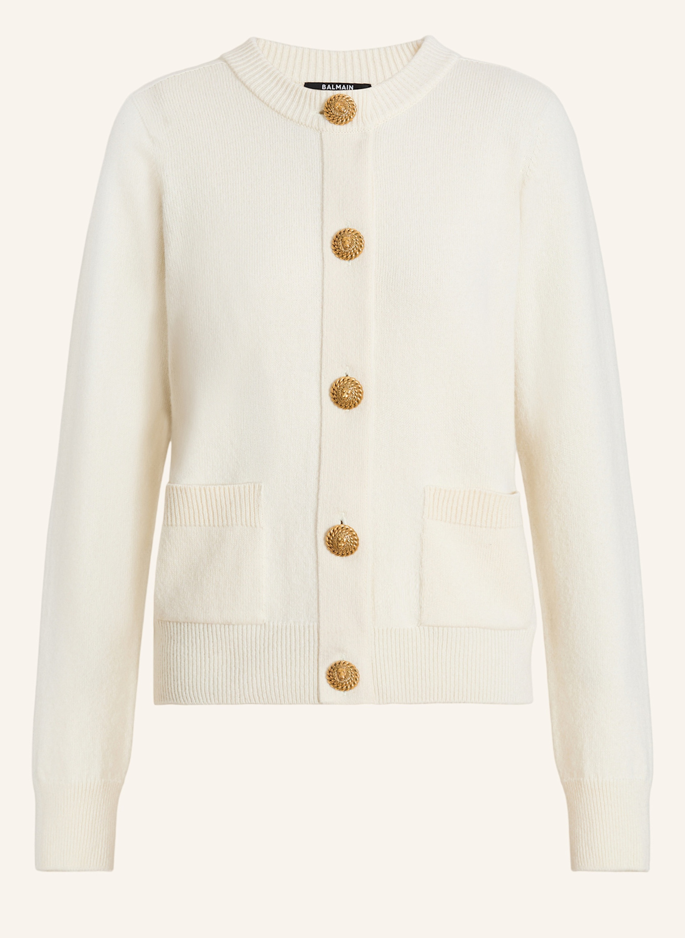 BALMAIN Cardigan aus Öko-Kaschmir: WEISS