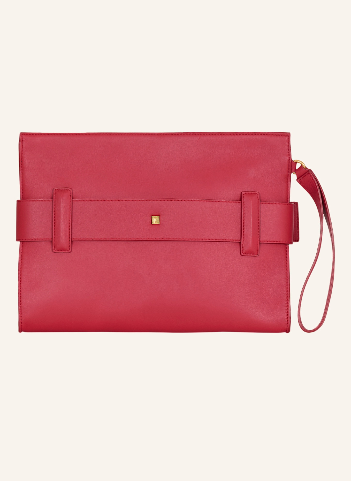 BALMAIN Anthem Clutch aus Glattleder: ROT