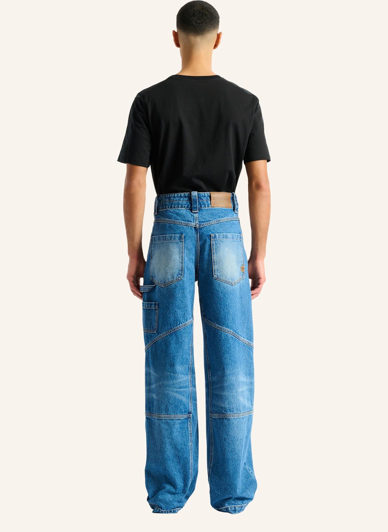 BALMAIN Carpenter-Jeans aus verwaschenem Denim in Blue: BLAU