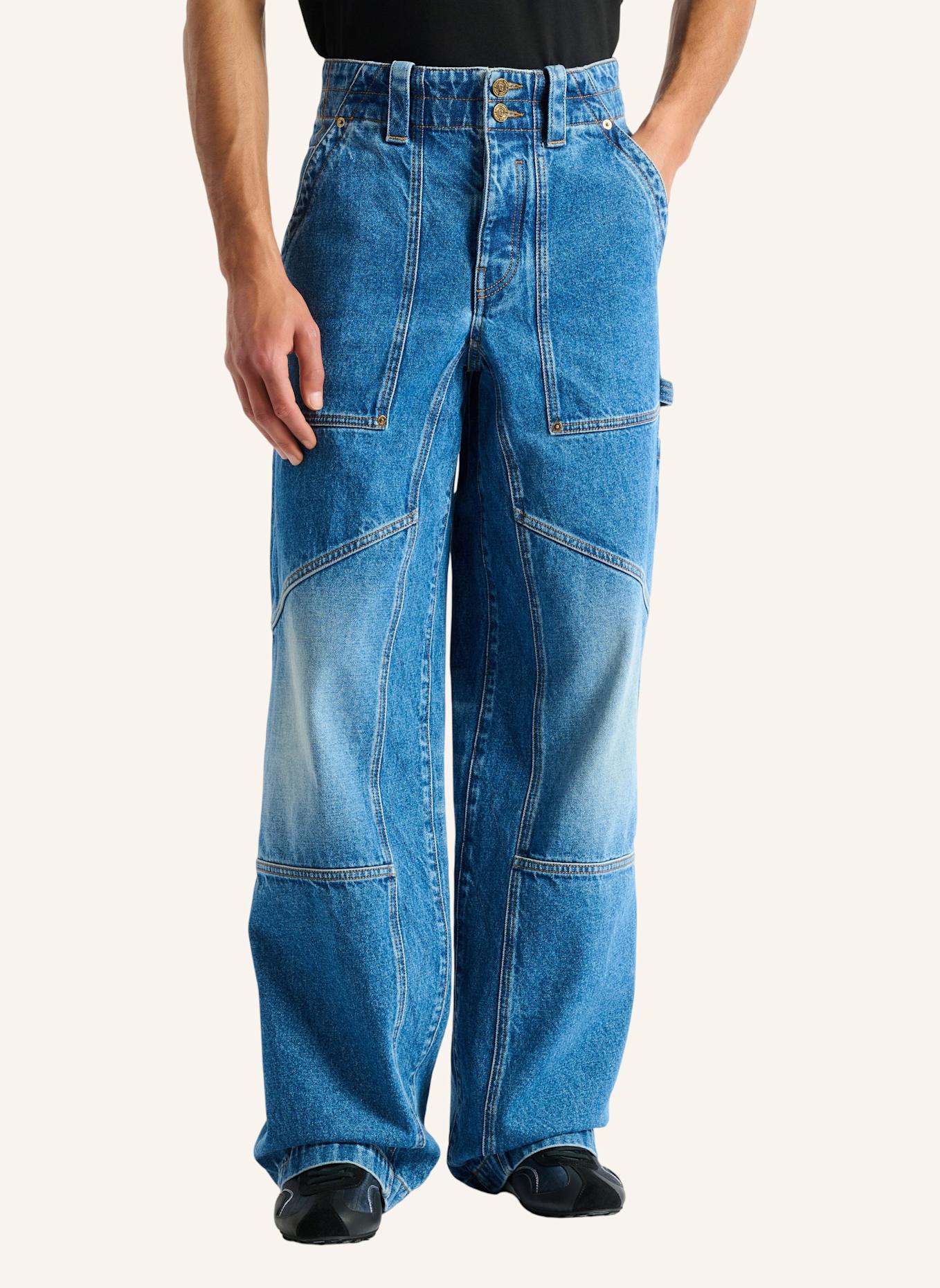 BALMAIN Carpenter-Jeans aus verwaschenem Denim in Blue: BLAU