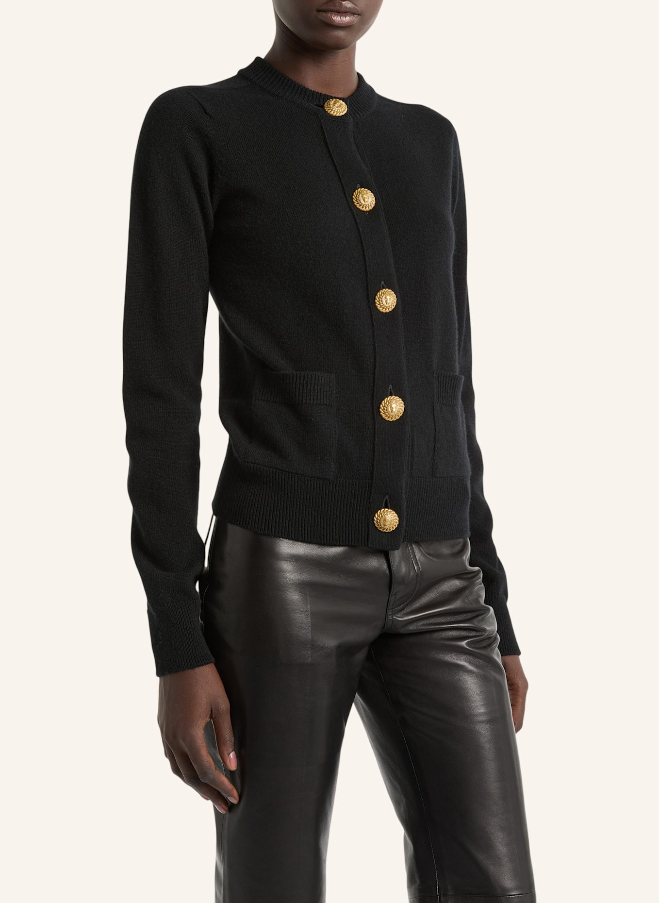 BALMAIN Cardigan aus Öko-Kaschmir: SCHWARZ
