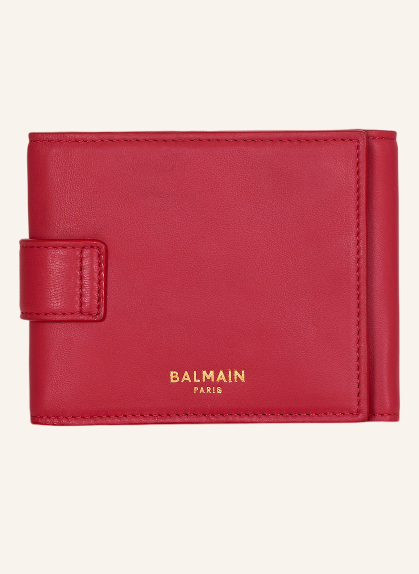 BALMAIN Pulse Trifold Geldbörse aus Glattleder: ROT