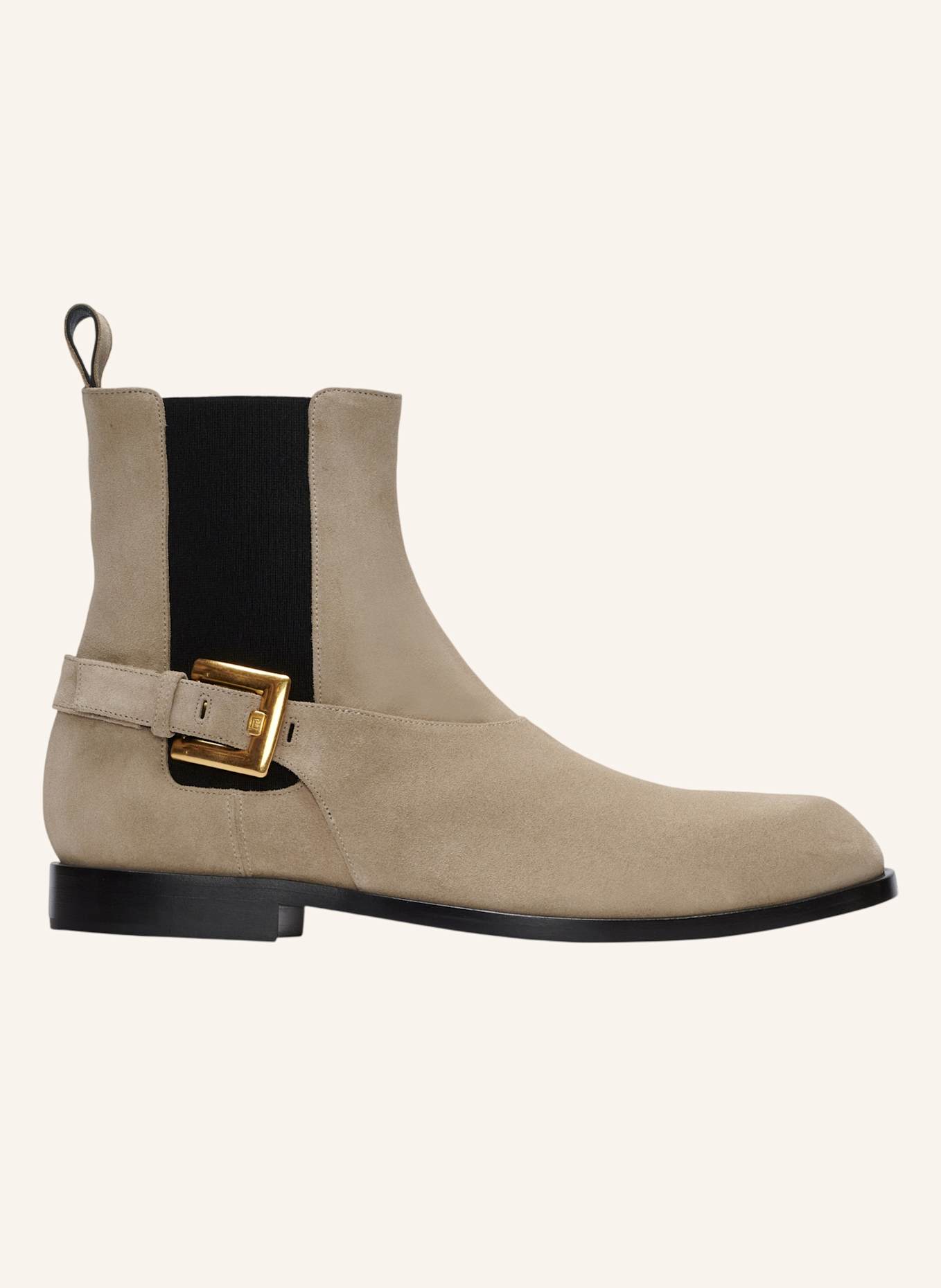 BALMAIN Anthem Chelsea Boots aus Wildleder: KHAKI
