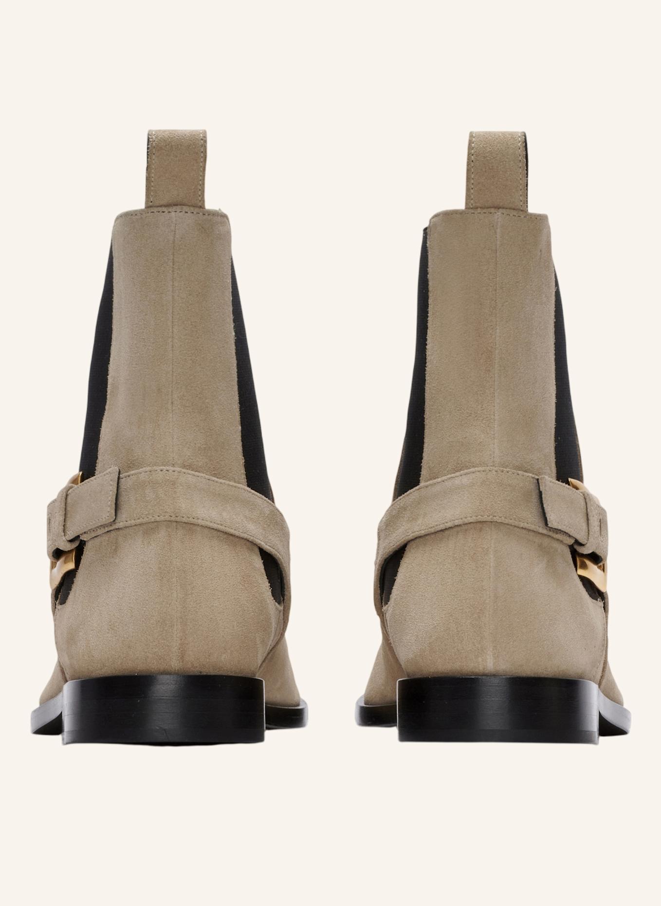 BALMAIN Anthem Chelsea Boots aus Wildleder: KHAKI