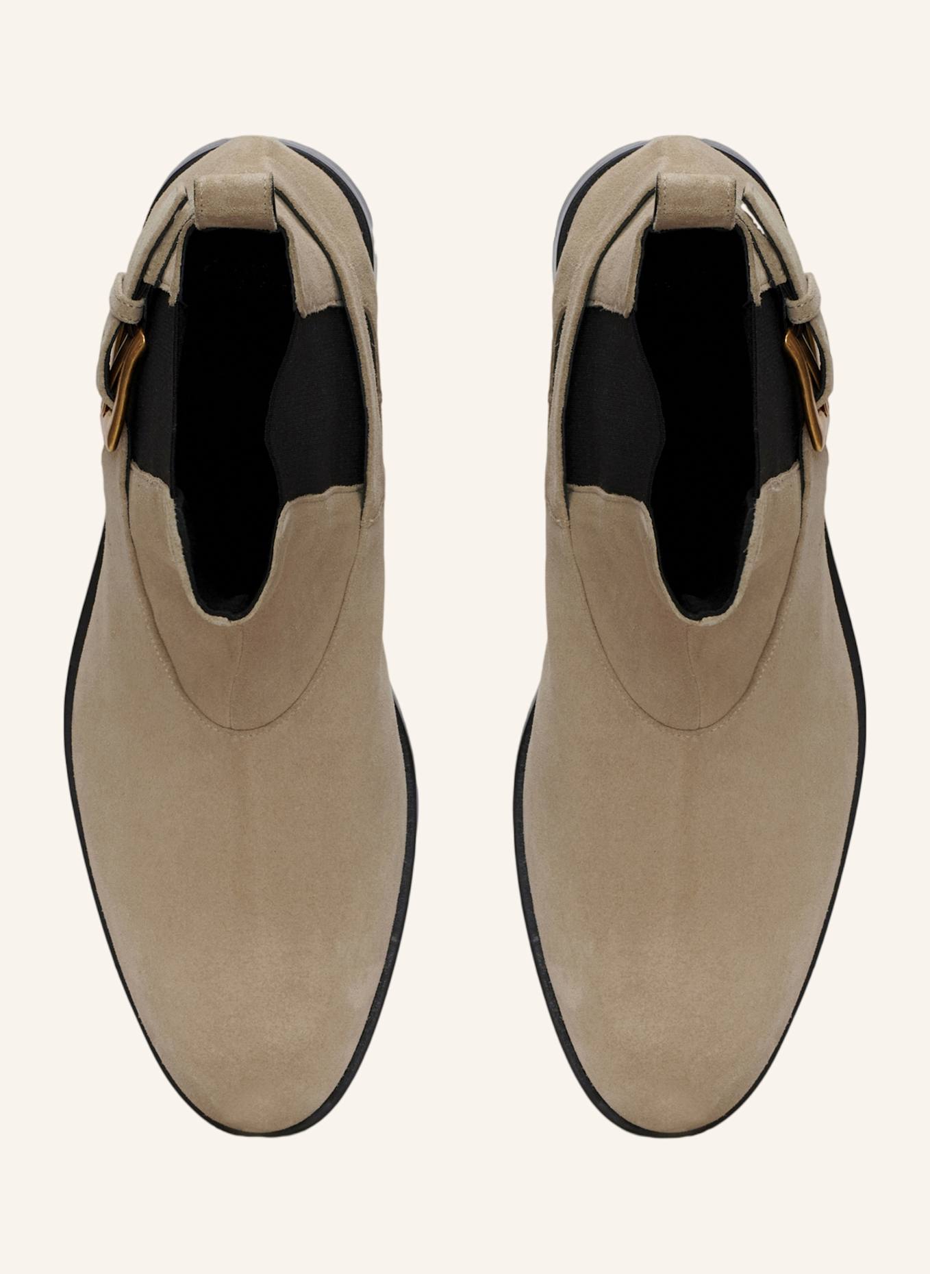 BALMAIN Anthem Chelsea Boots aus Wildleder: KHAKI