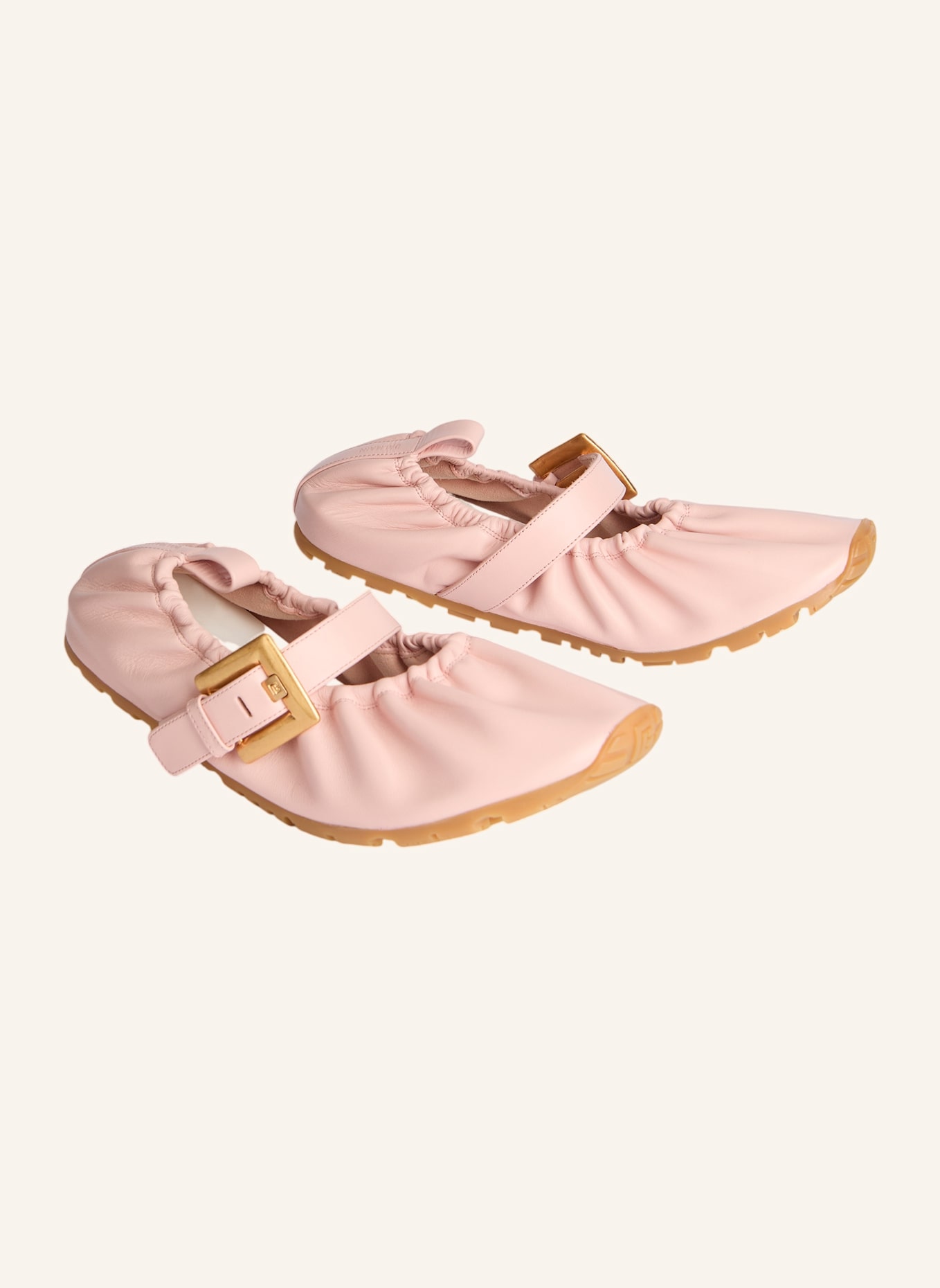 BALMAIN Anthem Ballerinas aus Glattleder: ROSA