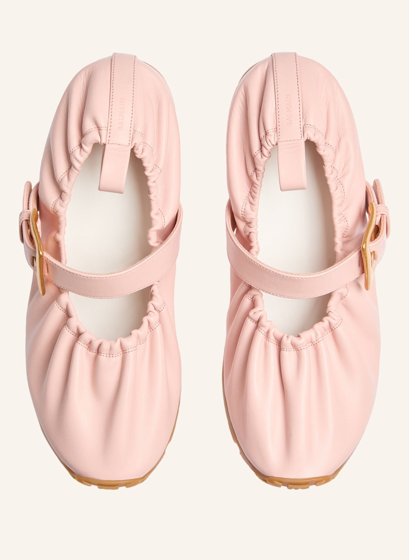 BALMAIN Anthem Ballerinas aus Glattleder: ROSA