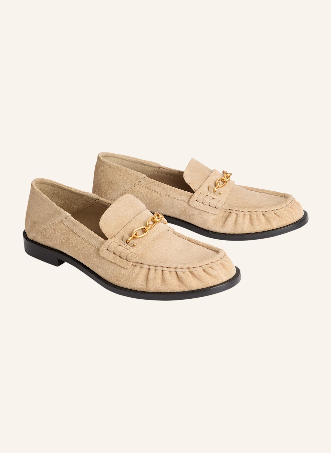BALMAIN Sync Mokassins aus Wildleder: KHAKI