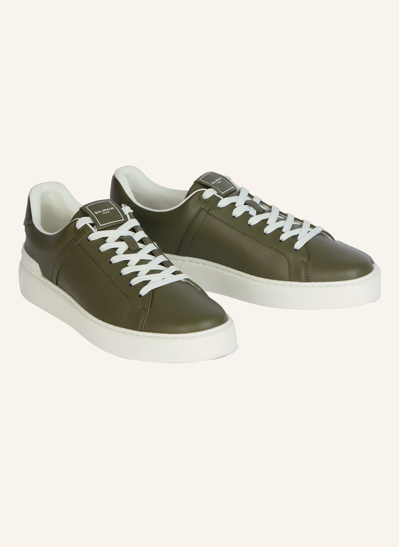 BALMAIN Sneakers B-Court aus Kalbsleder: GRÜN