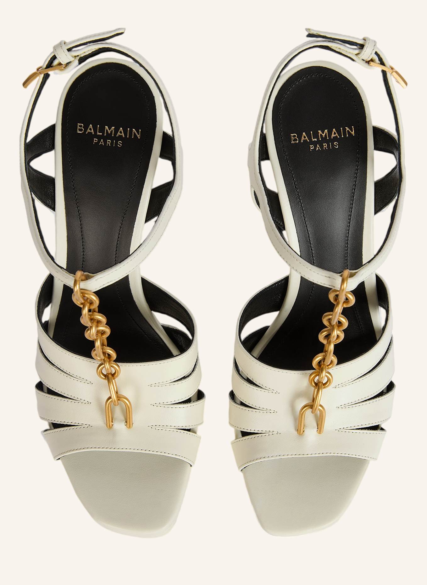 BALMAIN Sync Sandalen mit Plateausohle aus Glattleder: WEISS